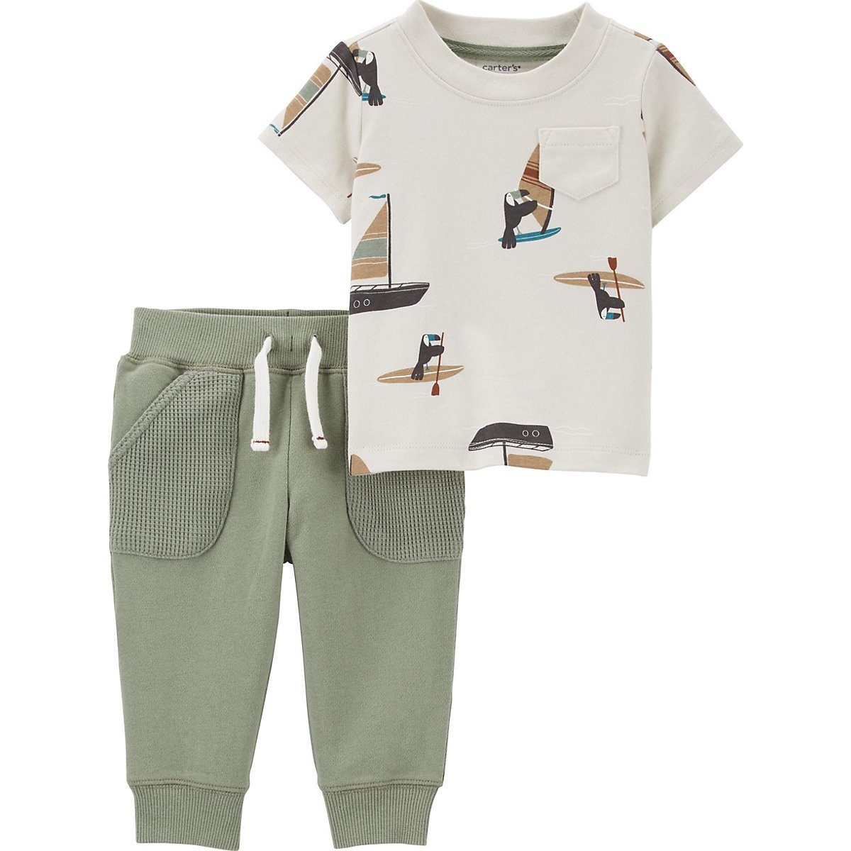 Kinder Jungen (Gr. 50 - 92) Carter`s T-Shirt Baby Set T-Shirt + Sweathose für Jungen