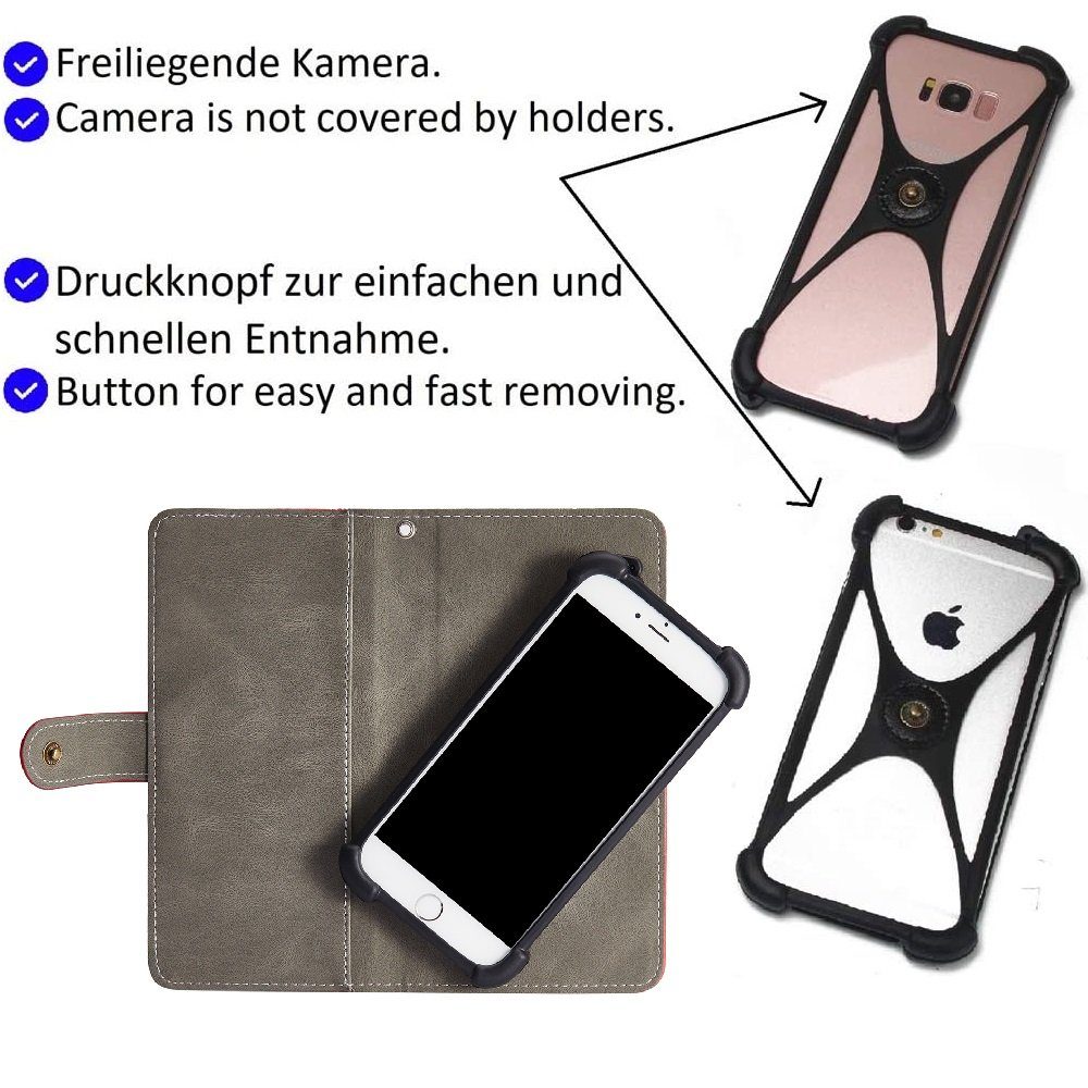 K-S-Trade Handyhülle für Motorola Edge 40 Neo, Handy Schutzhülle Hülle Portemonnee Brieftasche Klapphülle