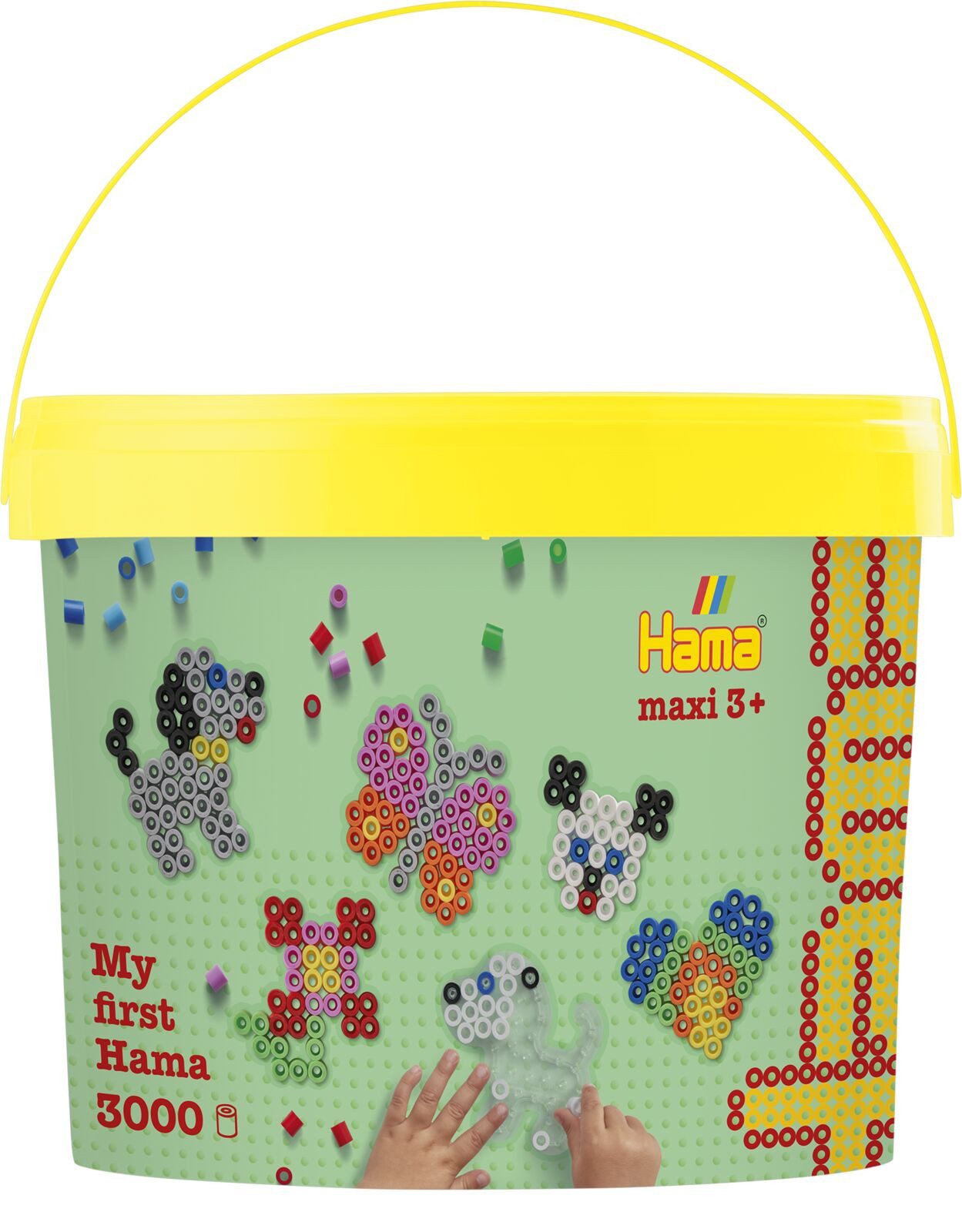 Hama Bügelperlen Hama Eimer mit 3000 Maxi-Bügelperlen & 4 Stiftplatten