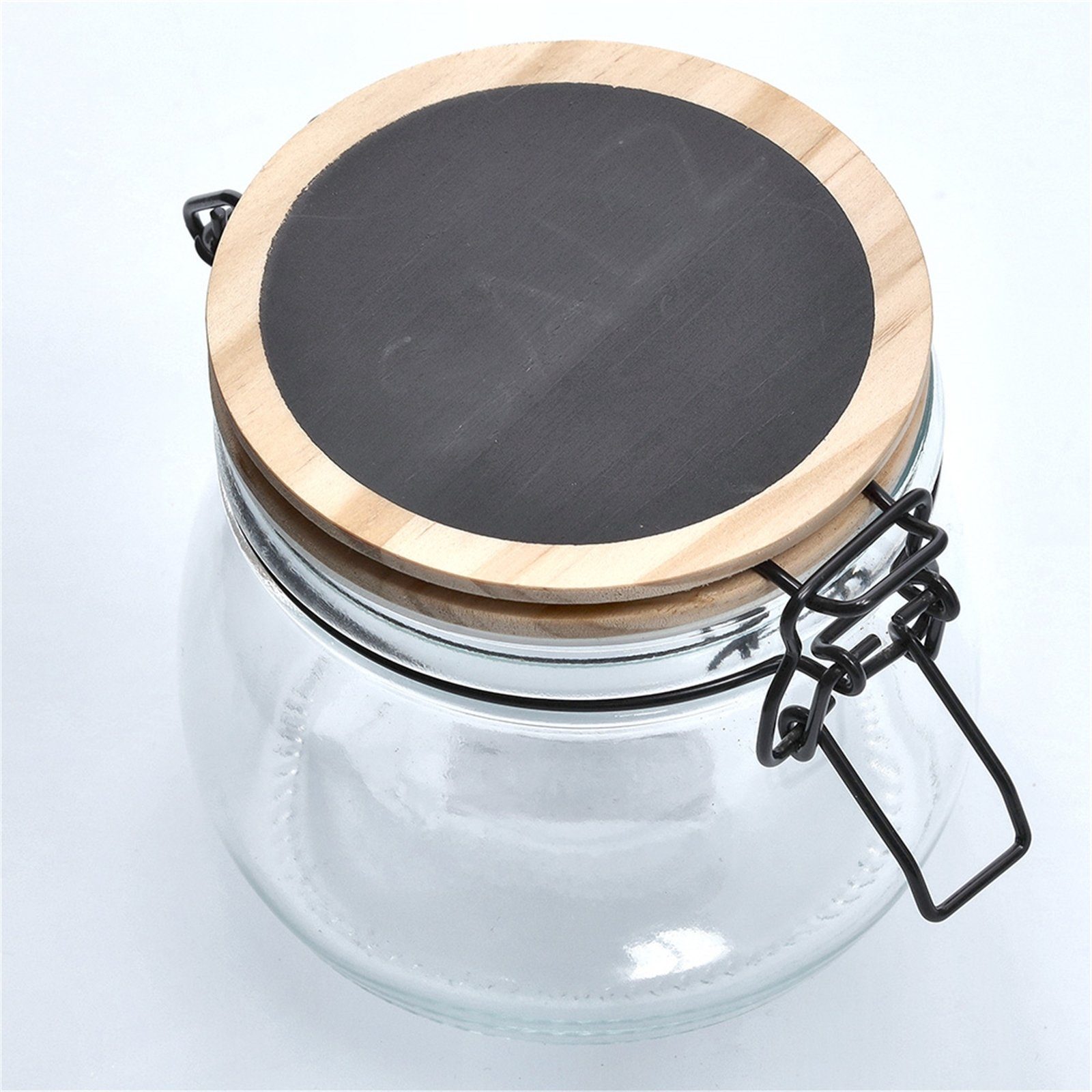 Neuetischkultur Vorratsglas Vorratsglas (Stück, 1-tlg), mit Holz, Lebensmittelaufbewahrung Bügelverschluss, Glas