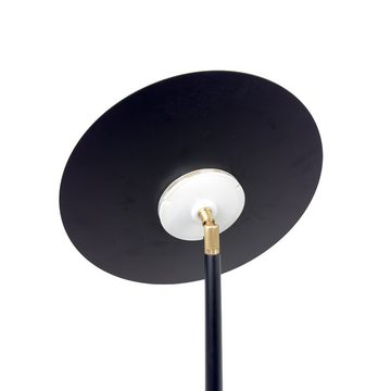Licht-Erlebnisse Stehlampe DENISE, LED, Warmweiß, LED in Bronze hell Schwarz 145 cm Messing massiv 2700 K 1150 lm