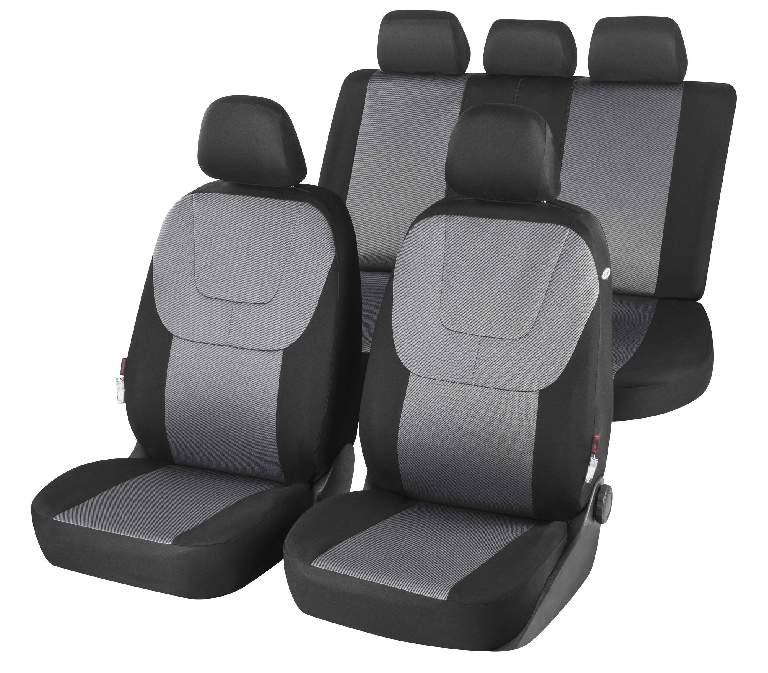 WALSER Autositzbezug Autositzbezug Twill, 2 Vordersitzbezüge 2tlg, 1 Rücksitzbezug 5tlg, 5 Kopfstützenbezüge, 14-tlg.