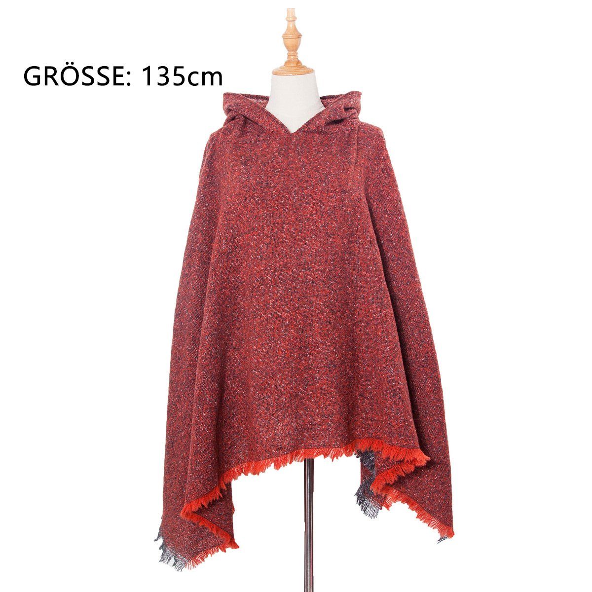 Schultertuch Schal Warme Winter Jormftte Frauen Fransen,für Damen Rot Groß Modeschal mit