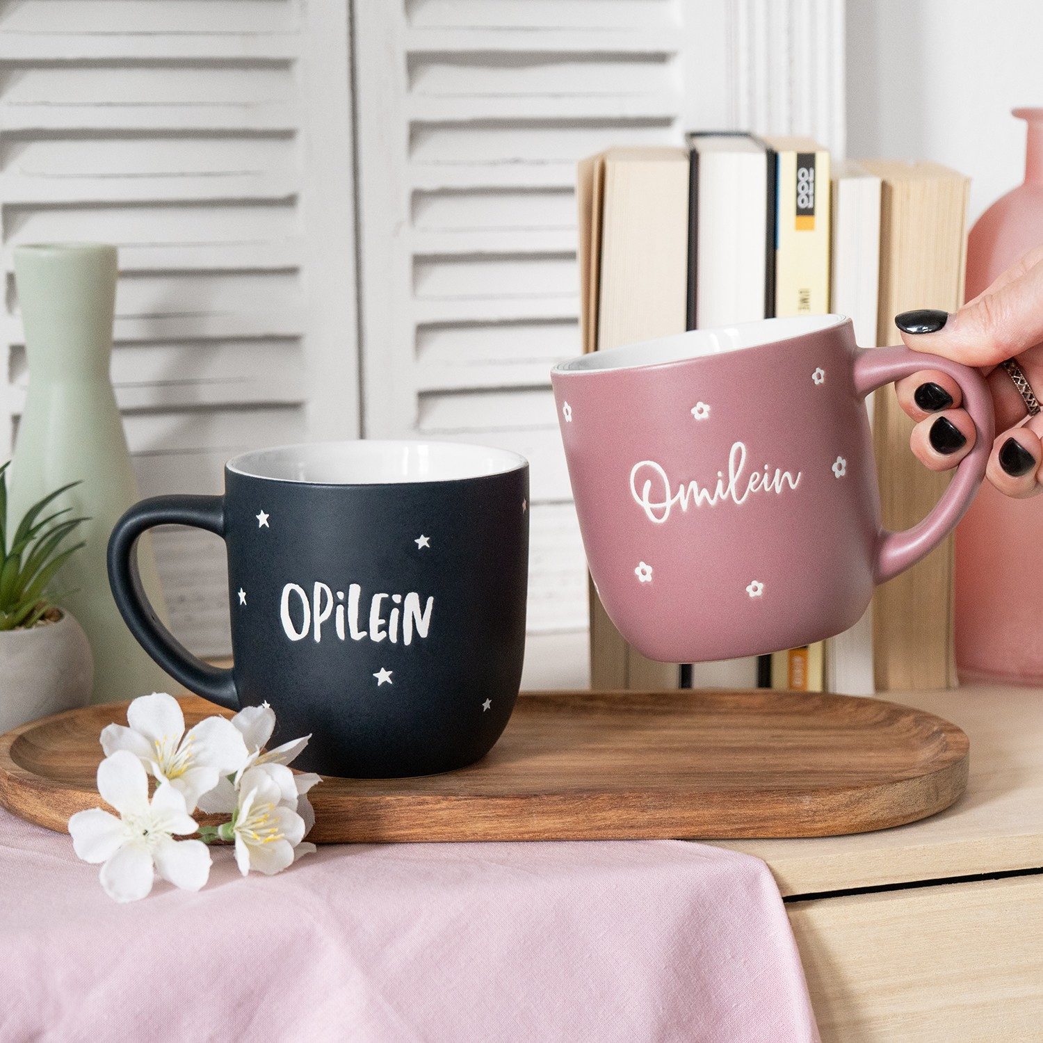 Sheepworld Tasse Sheepworld Tasse mit Gravur "Omilein" Tasse, Kaffeetasse, Teetasse, 1-tlg., Steingut, mikrowellengeeignet, spülmaschinengeeignet