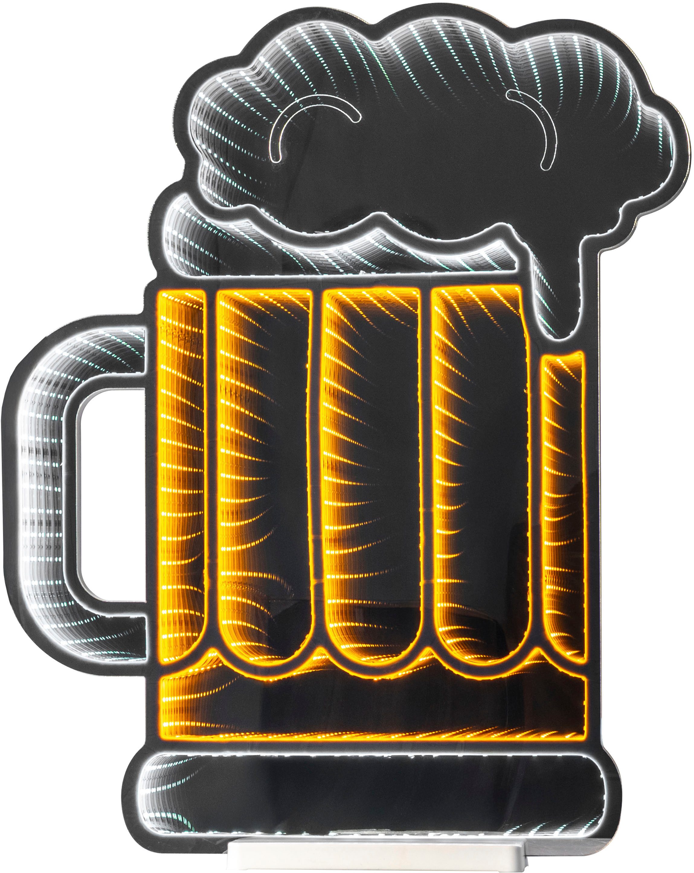OTTO home LED Dekolicht Evvina - Bierkrug, LED fest integriert, Warmweiß, Infinity Effekt, Weihnachtsdeko Innen, beidseitig beleuchtet, Party – Bild 4 von 5