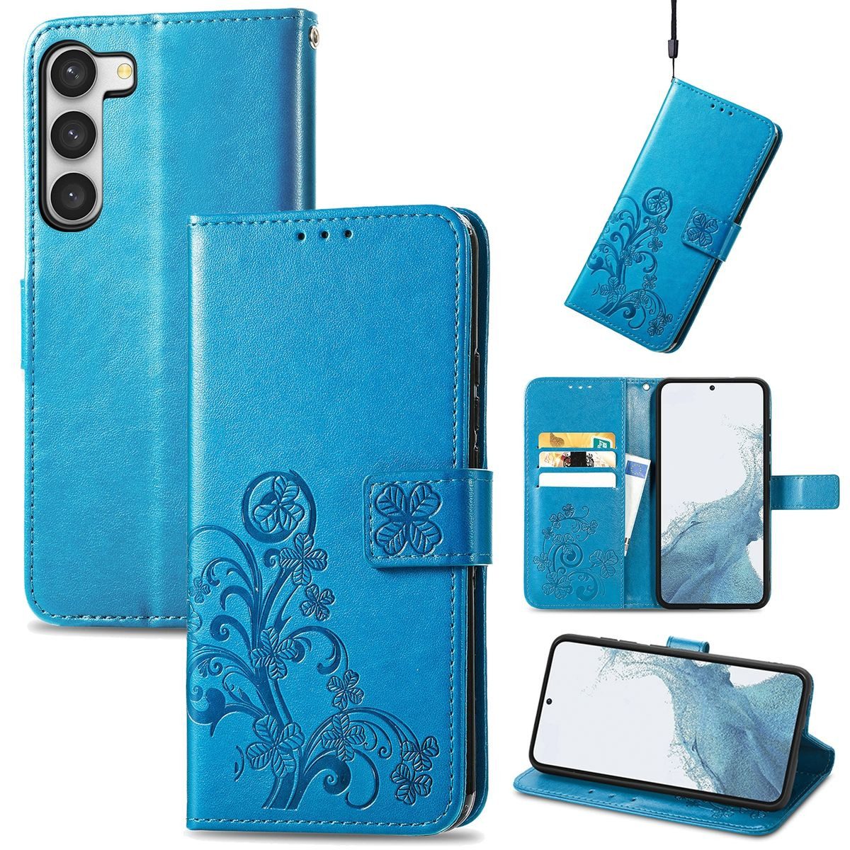 König Design Handyhülle Samsung Galaxy S23 Plus, Schutzhülle Schutztasche Case Cover Etuis Wallet Klapptasche Bookstyle