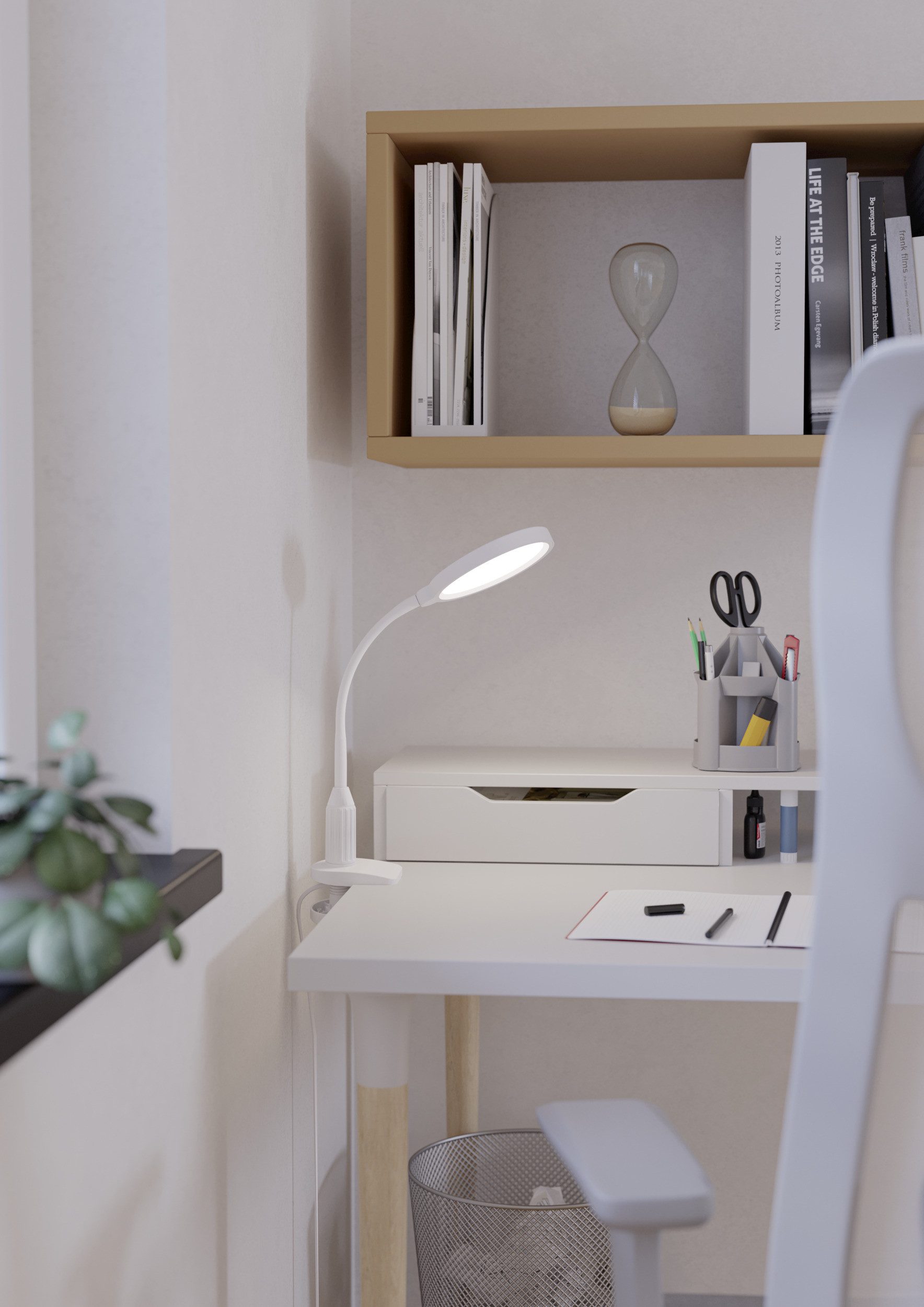 EGLO Klemmleuchte LAURO Klemmlicht - Kunststoff - LED - 1X5,5W - IP20, Dimmfunktion, Farbwechsel, mehrere Helligkeitsstufen, LED fest integriert, Neutralweiß, Kaltweiß, Warmweiß, Klemmlampe, Schreibtischlampe, Leselampe, L26,5 x B14 x H37,5 cm