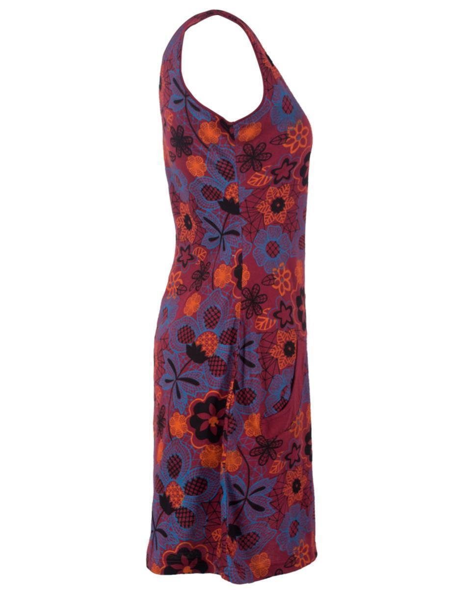 Vishes Sommerkleid Ärmelloses Blumenkleid aus Baumwolle bedruckt Hippie, Goa, Elfen Style