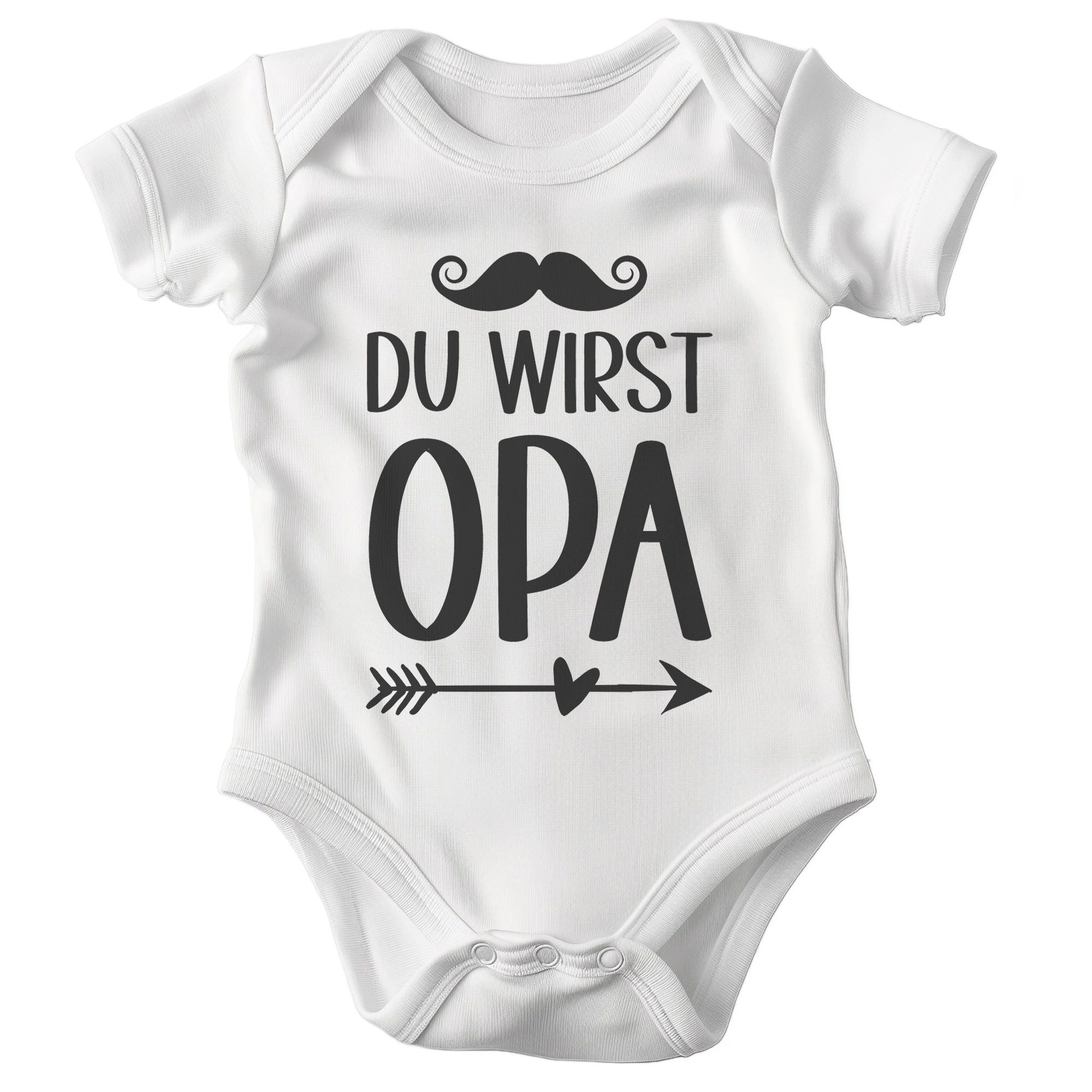 Kurzarmbody Bio Unisex Babybody Du Wirst Opa Weiss Strampler Babyparty Geschenk