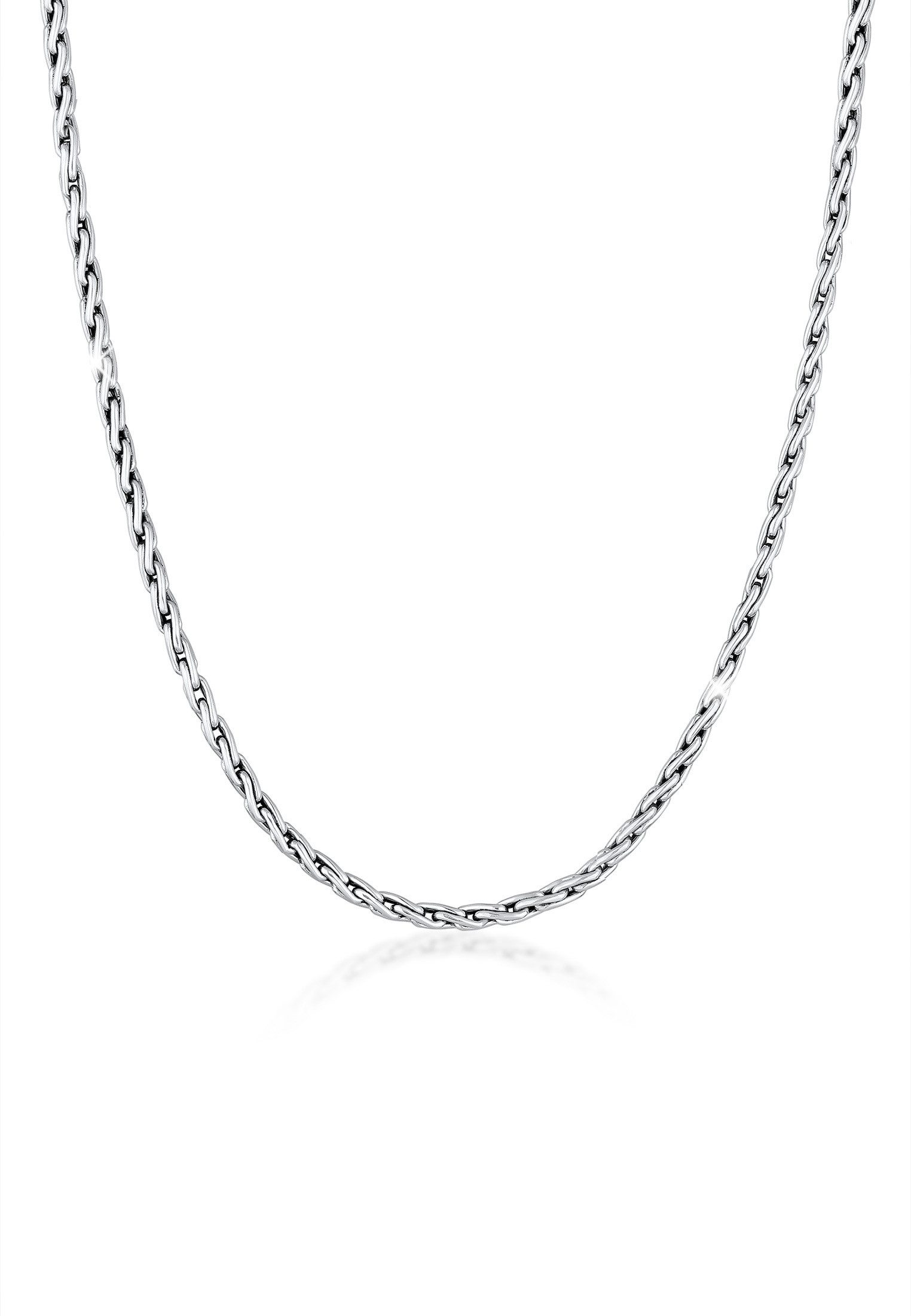Kuzzoi Silberkette Männer Zopfkette Oxidiert Massiv 925 Silber