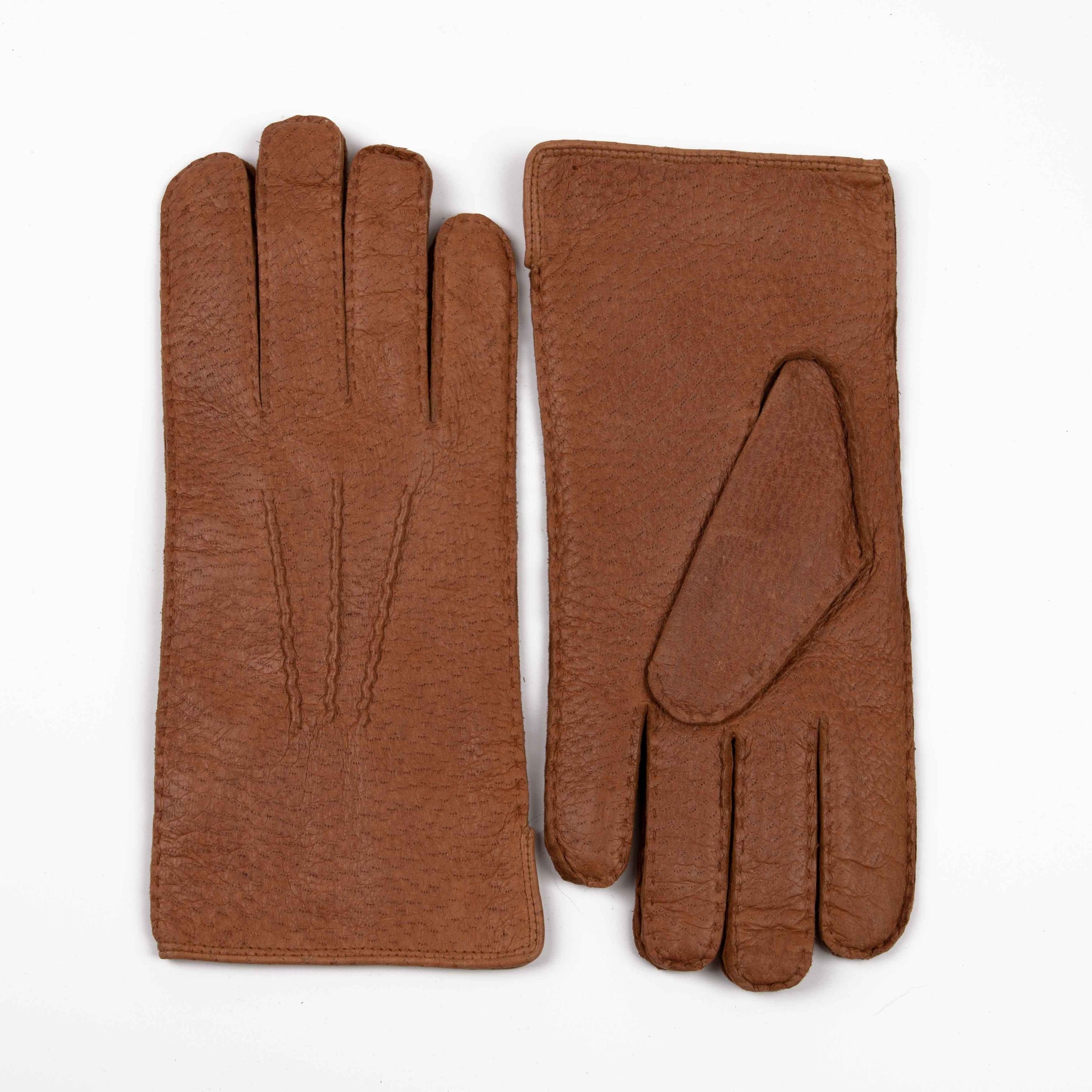 Hand Gewand by Weikert Lederhandschuhe SIR HELMUT- Peccary Lederhandschuhe mit Alpaka gefüttert Cork