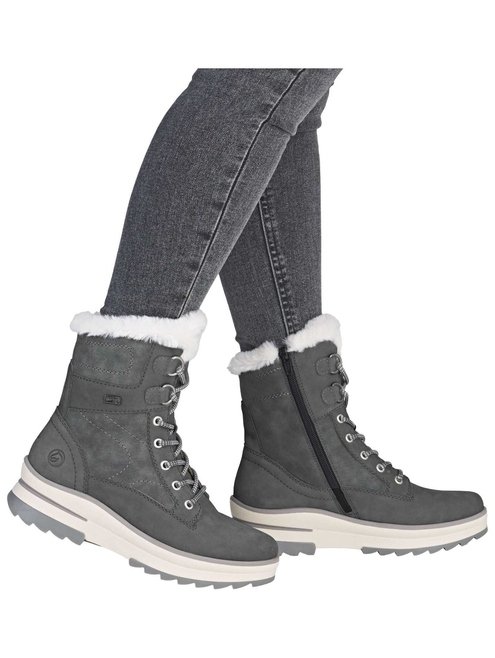Remonte Remonte Stiefelette Veloursleder Schnürstiefelette