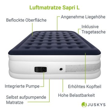 Juskys Luftmatratze Sapri L, Doppel-Luftbett, selbstaufblasend, wasserdicht, inkl. Pumpe, Tasche
