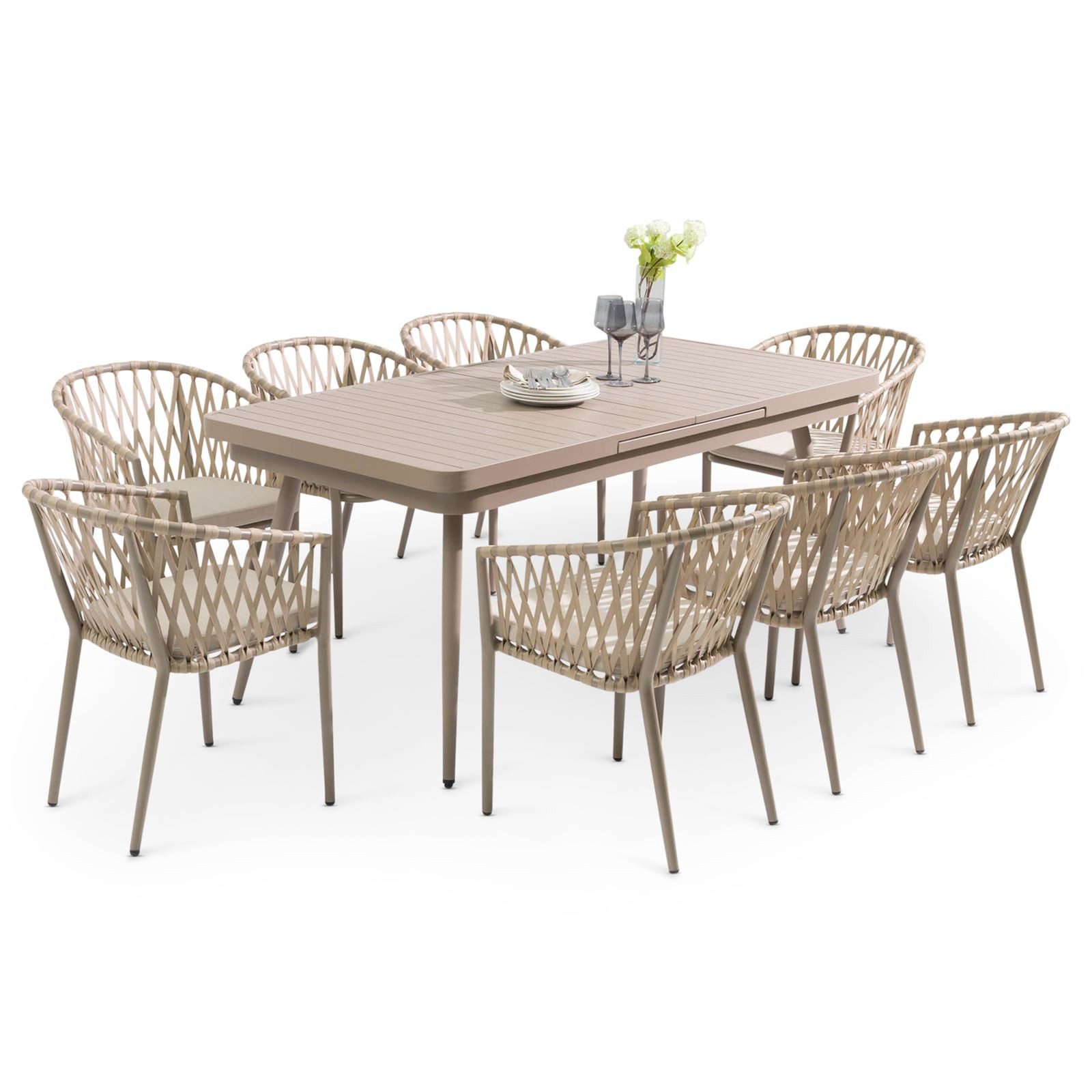 IDIMEX Garten-Essgruppe SUNNY, Gartenmöbel Set mit 8 Stühlen & ausziehbarem günstig online kaufen