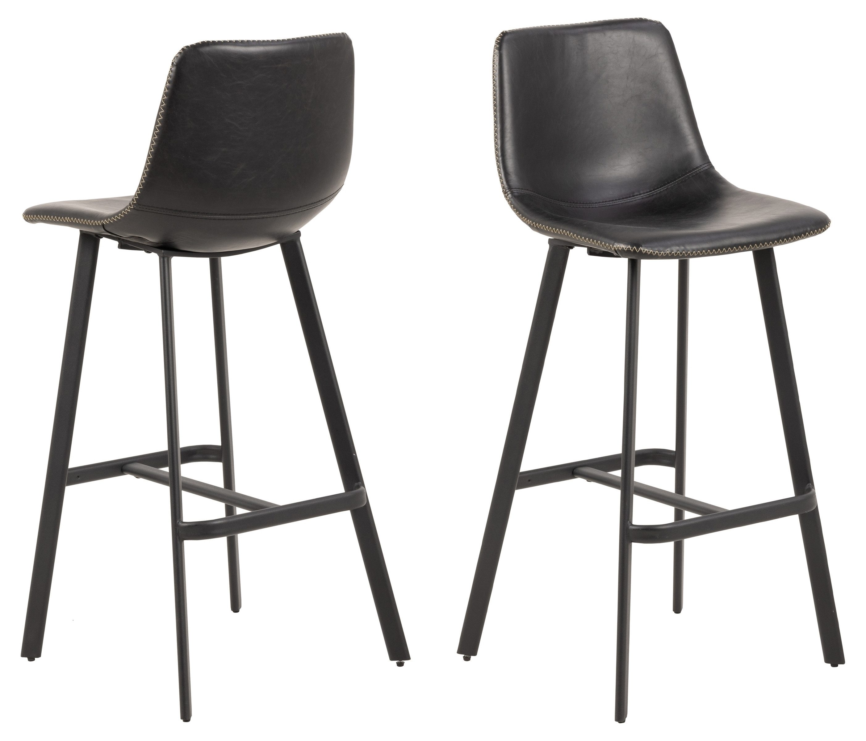 Barhocker (2er-Set) in schwarz - 46,5x103x50 (BxHxT)