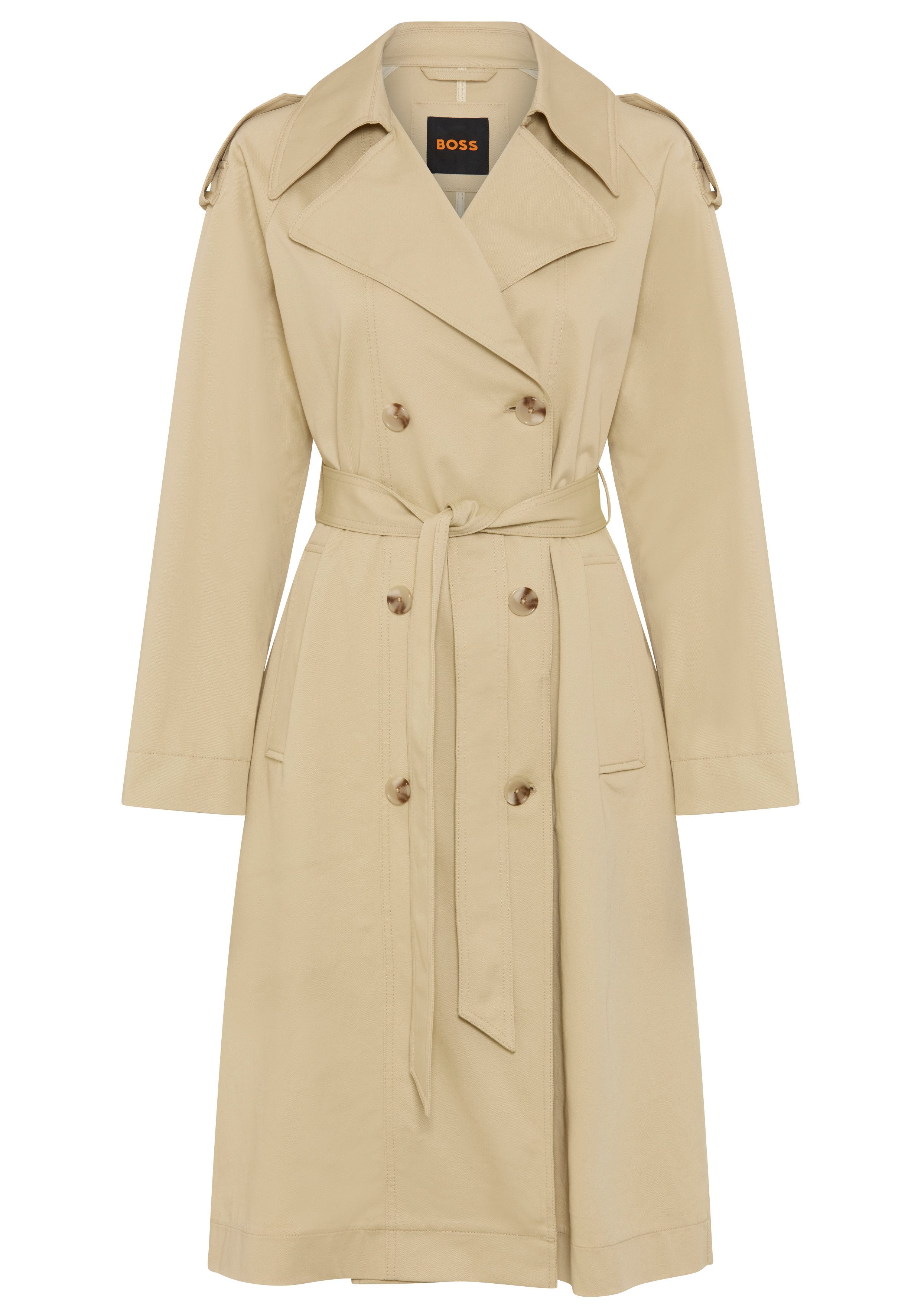BOSS ORANGE Trenchcoat Carelli Premium Damenmode mit wasserabweisendem Finish, Relaxed Fit