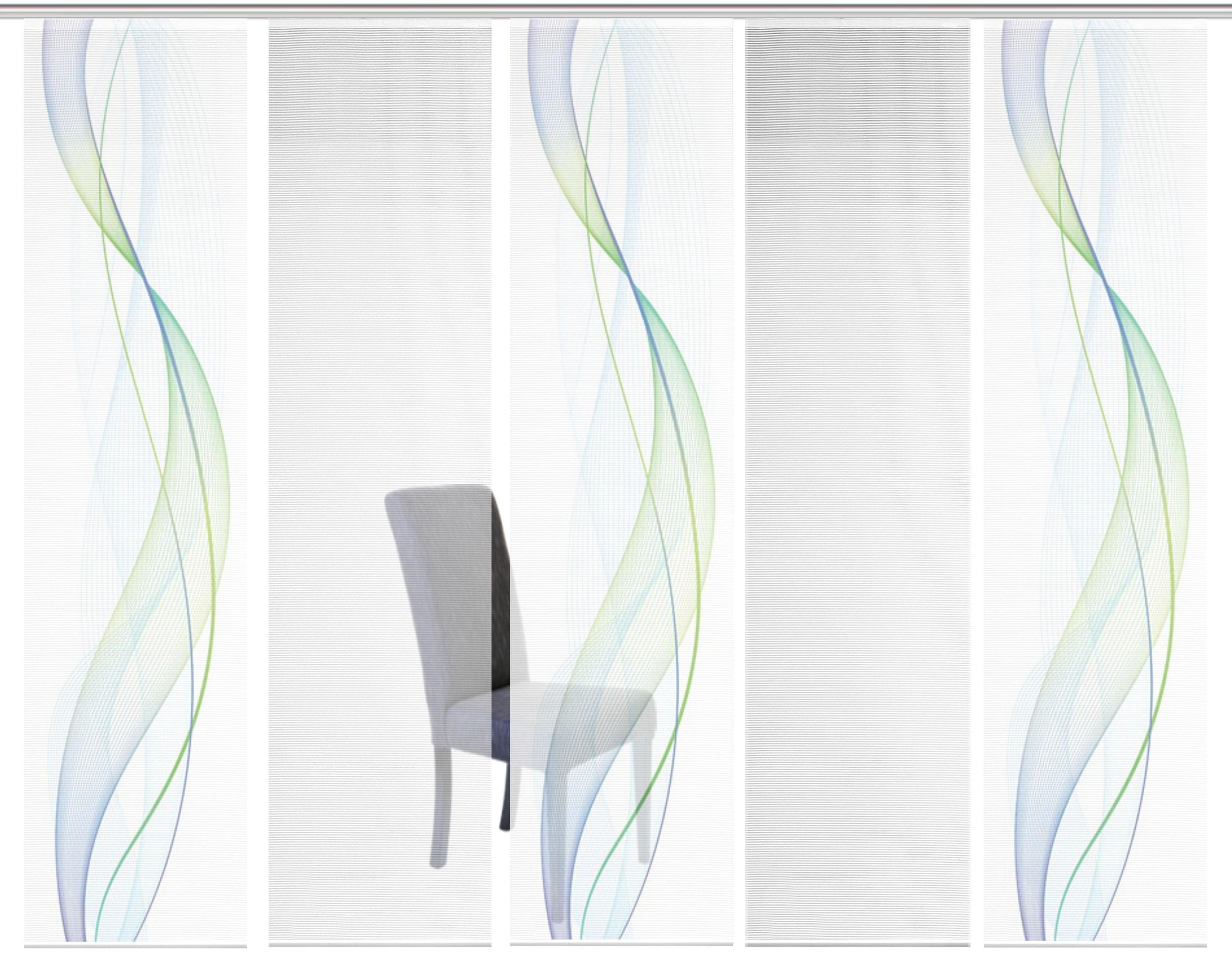 Vision S Schiebegardine 5ER SET HEIGHTS (5 St), Paneelwagen, halbtransparent, HxB: 260x60, Schiebevorhang 5er Set Digitaldruck