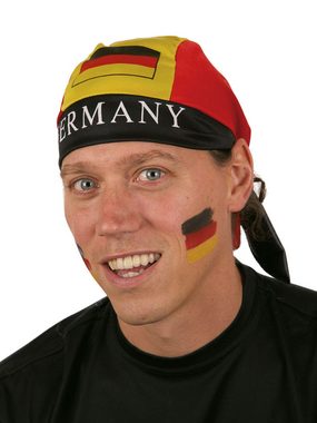 Karneval-Klamotten Kostüm Kopftuch Bandana Deutschland schwarz rot gold 2 x, Weltmeisterschaft WM EM Fan Artikel Fußball Party
