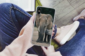 MuchoWow Handyhülle Elefant - Tiere - Flachland - Natur, Handyhülle Apple iPhone Xs, Smartphone-Bumper, Print, Handy