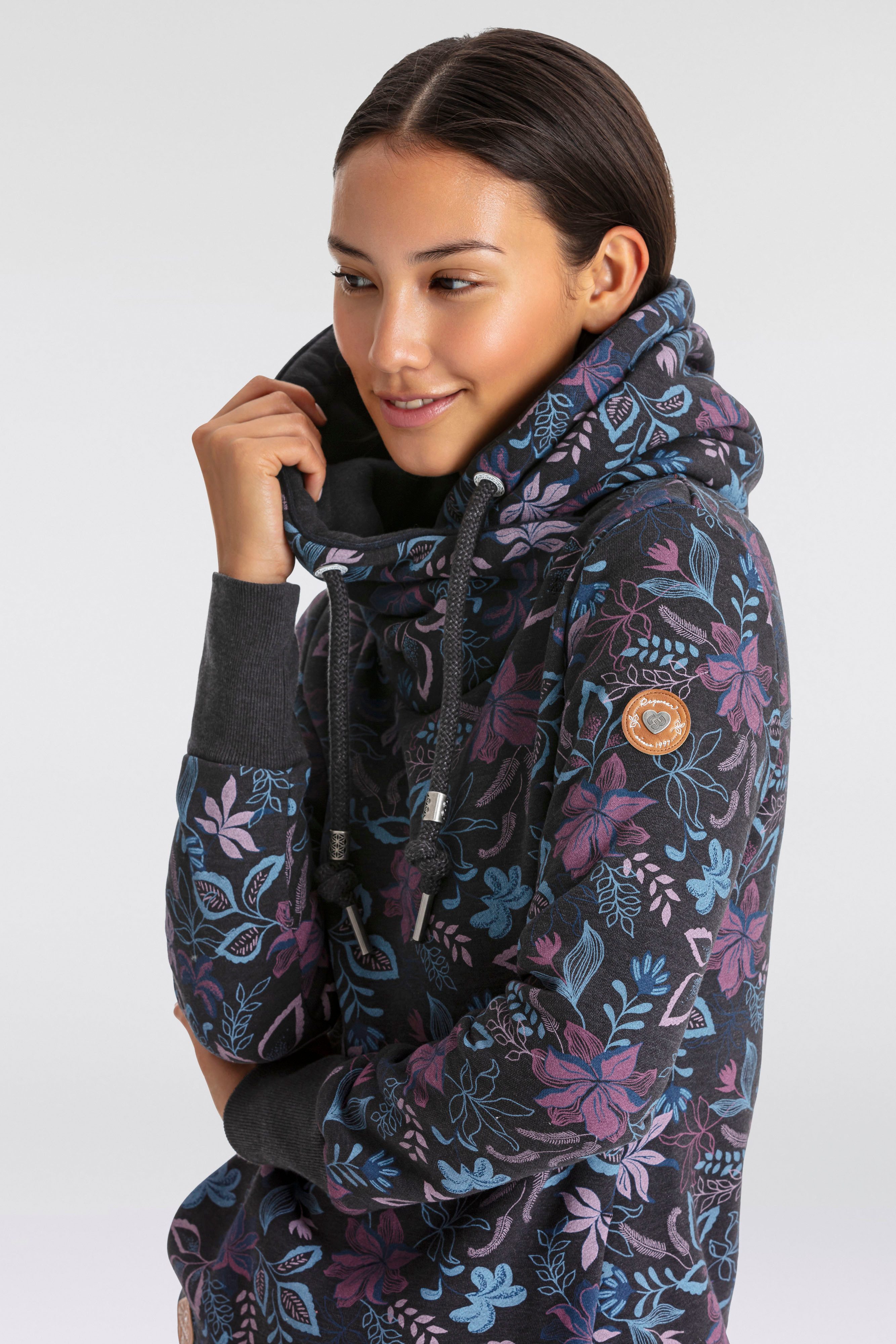 Ragwear Kapuzensweatshirt GRIPY FLOWERS O Hoodie mit floralem All Over-Druck