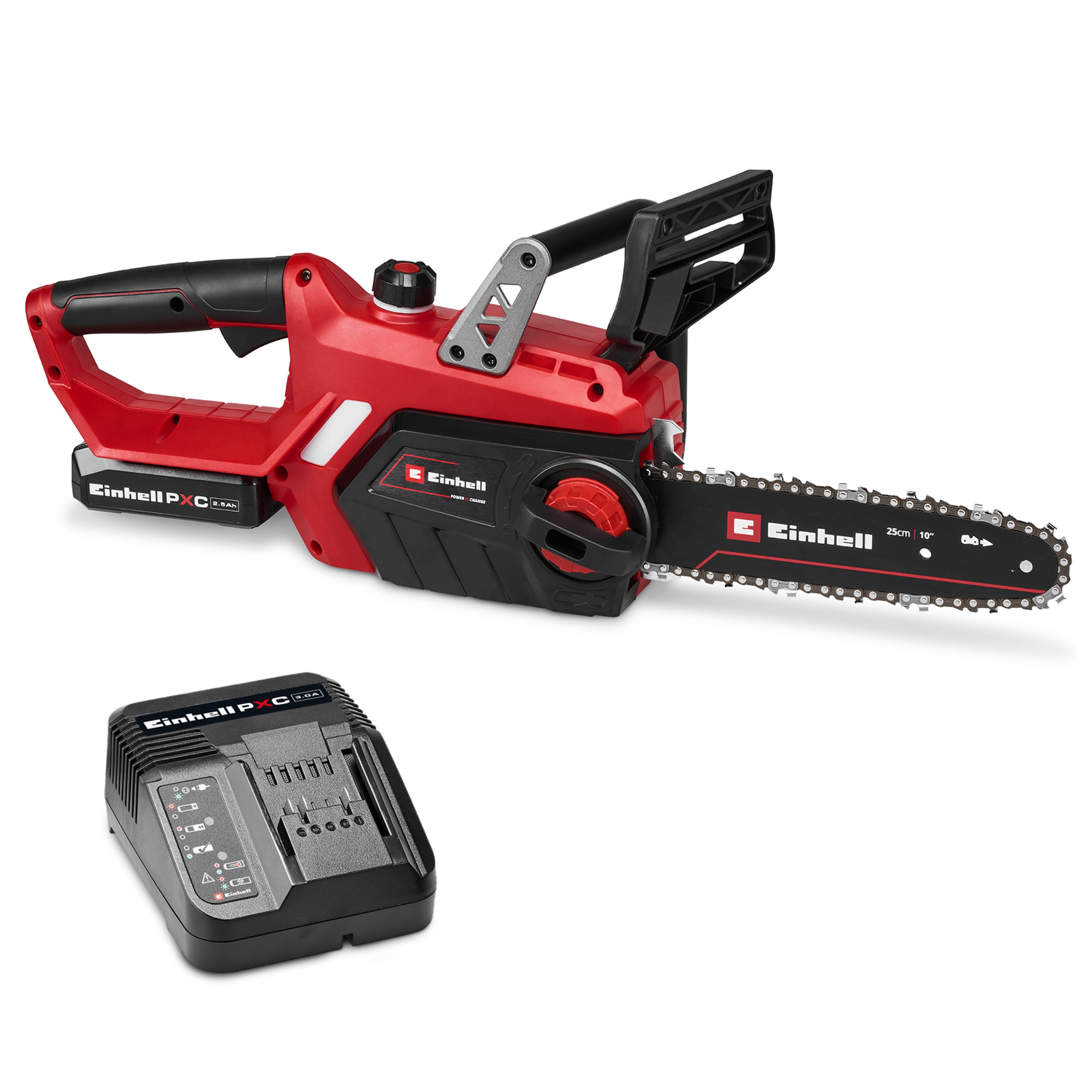 Einhell Akku-Kettensäge GE-LC 18/25-1 Li Kit (1x2,5Ah), 25 cm Schwertlänge, Inkl. Akku und Ladegerät