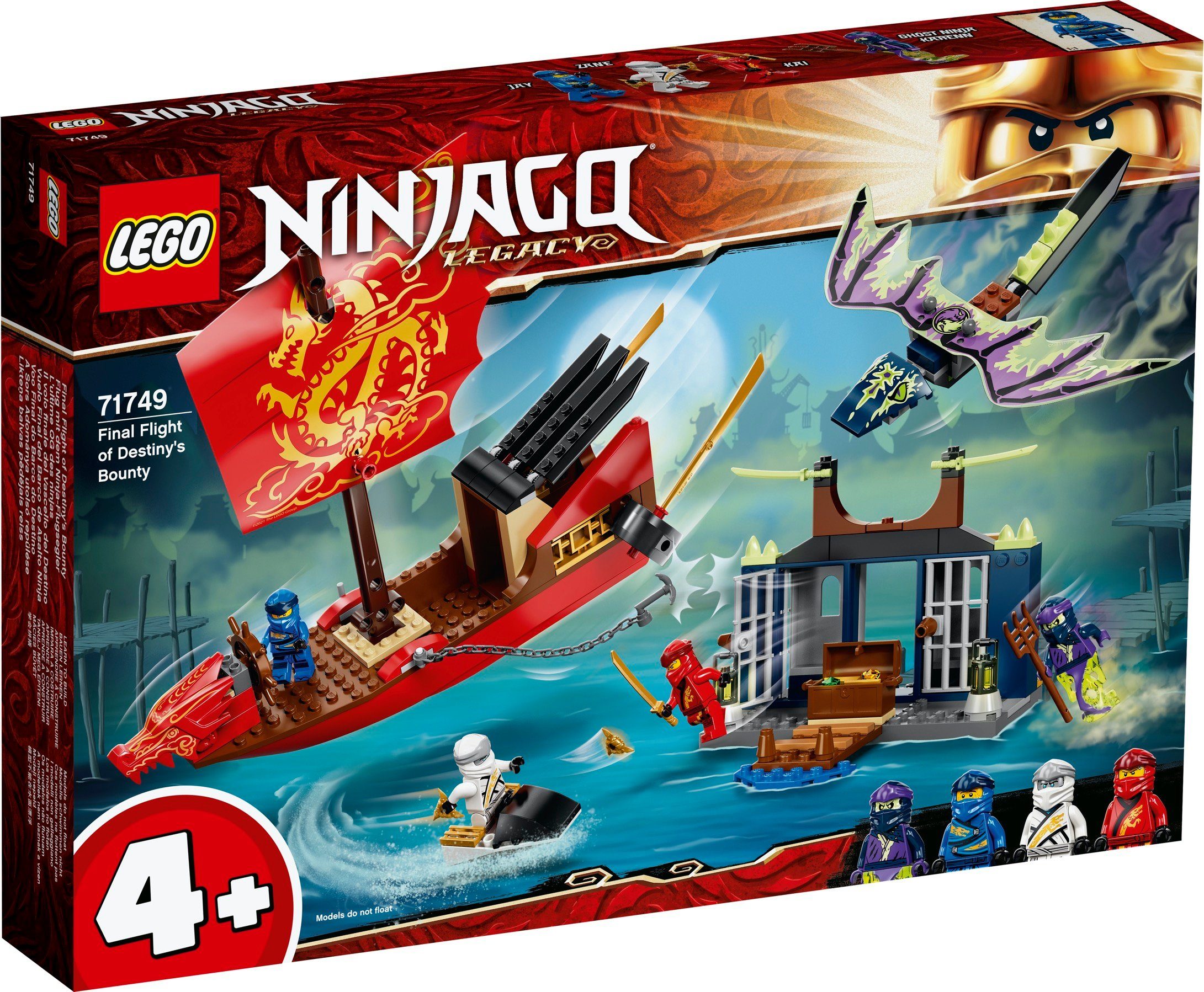 LEGO® Konstruktions-Spielset NINJAGO® 71749 Flug mit dem Ninja-Flugsegler, (147 St)