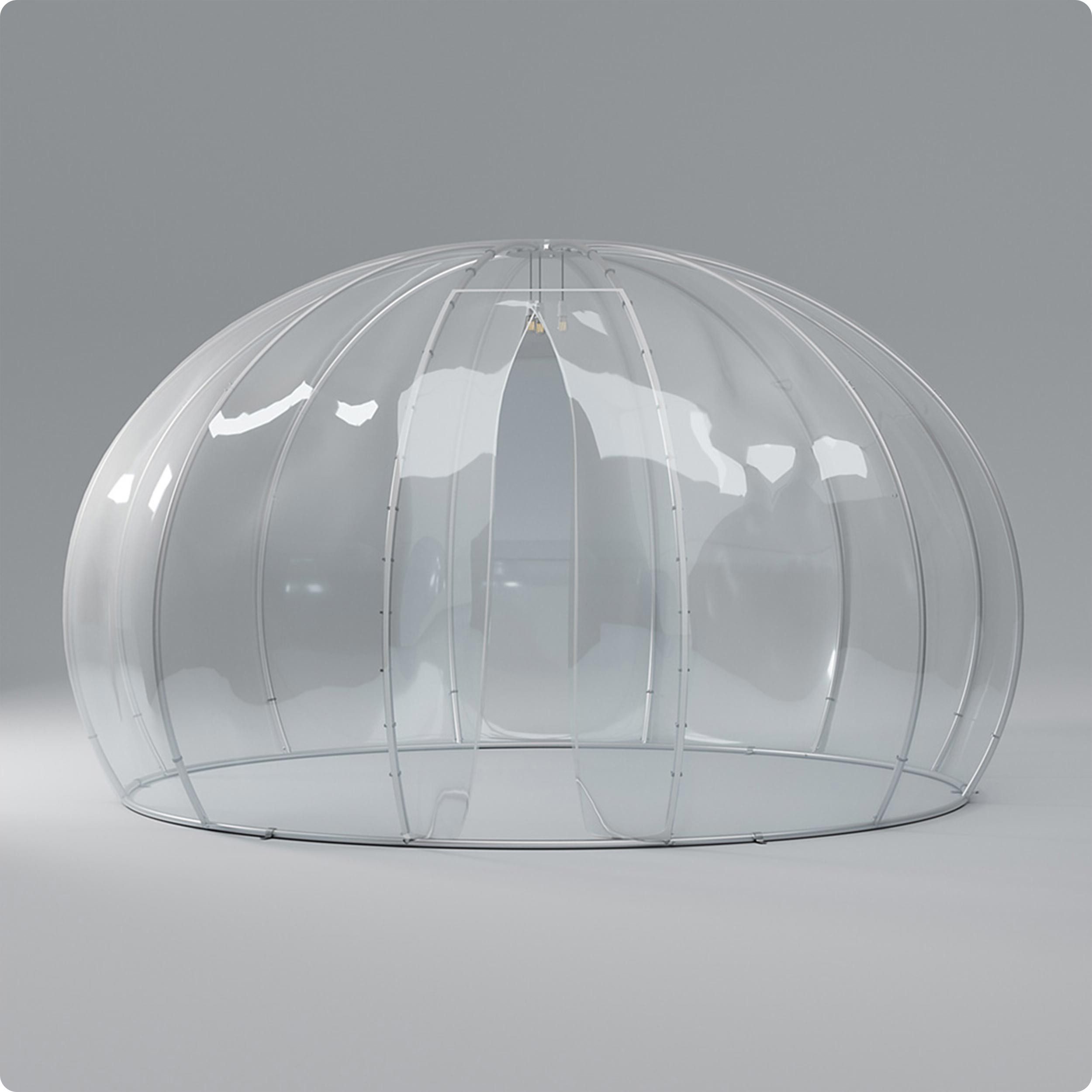 astreea Pavillon Igloo mit wetterfestem, transparentem Überzug aus PVC, (inkl. elektrisches Leuchtsystem (4W Vintage Lampen), wasserdicht und beständig bei starkem Regen, Wind und Schnee