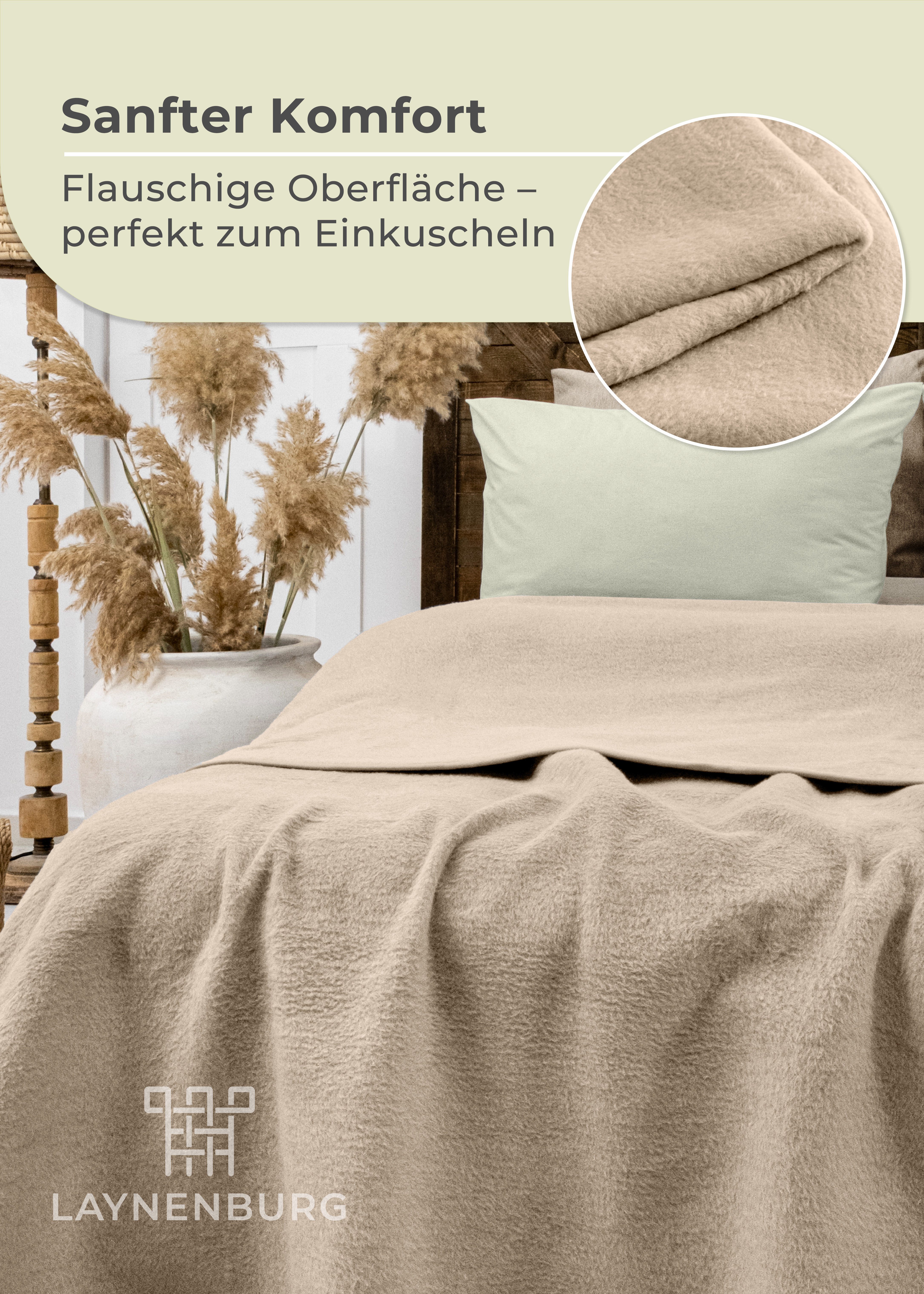 Wohndecke Wohndecke aus Baumwolle - Kuscheldecke, Baumwolldecke -, Laynenburg, Decke als Sofa-decke, Couchdecke, Wolldecke aus Baumwollmix – Bild 4 von 5