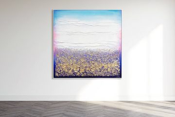 YS-Art Gemälde Seelichter, Abstraktion, Abstraktes auf Leinwand Bild Handgemalt Regenbogen Gold Meer