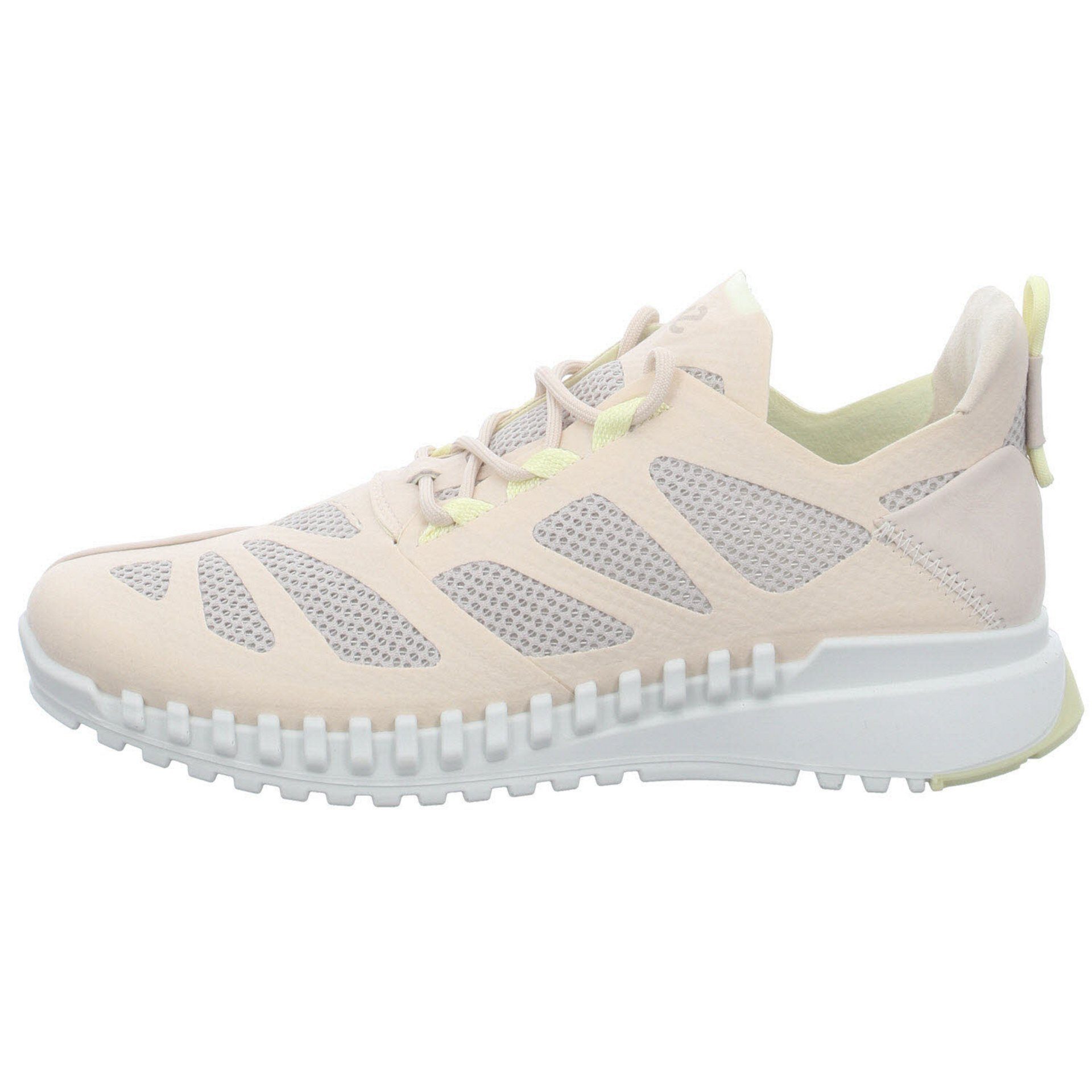 Ecco Damen Sneaker Sneaker limestone/limestone Schnürschuh Leder-/Textilkombination Schuhe Zipflex