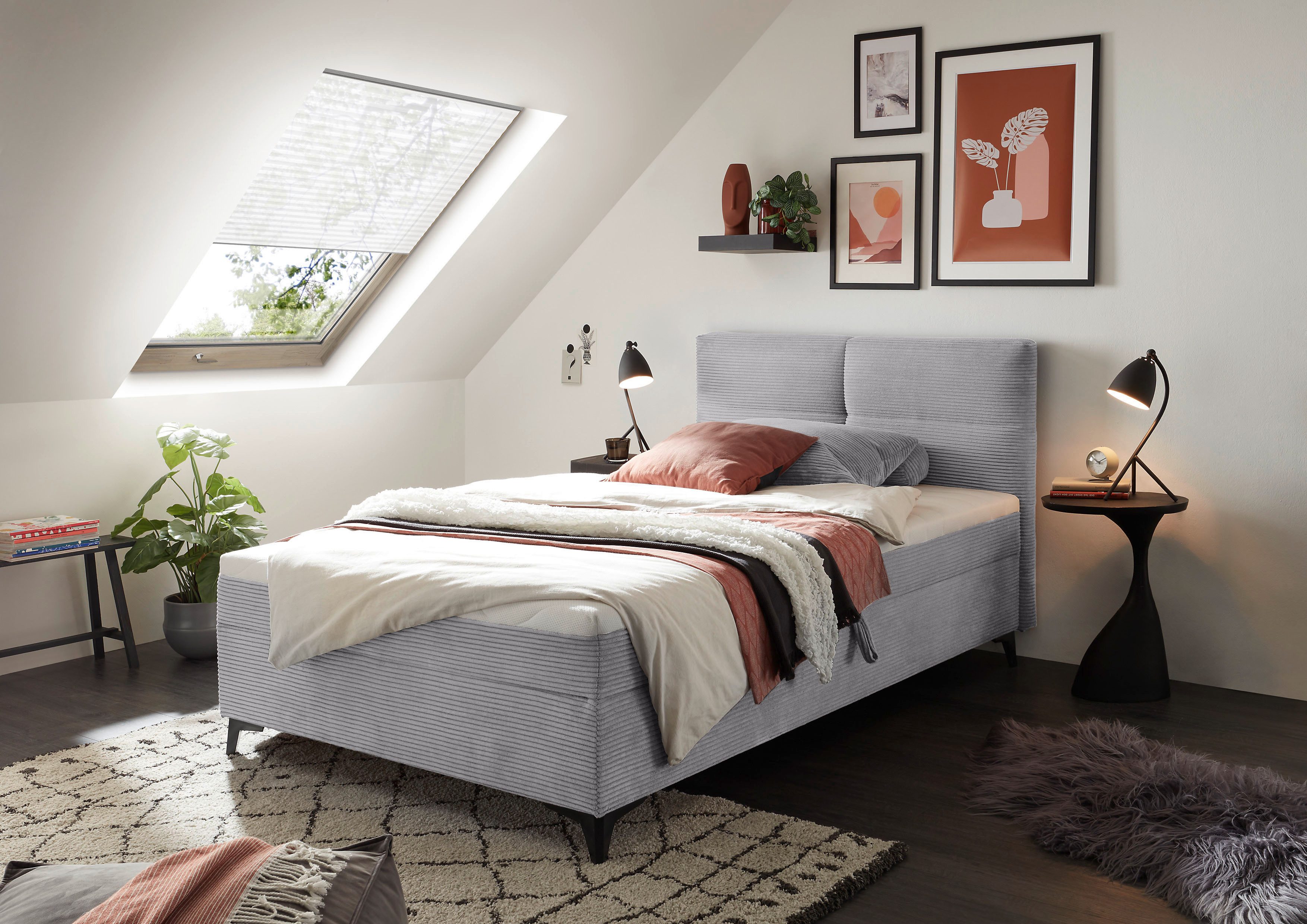 ED EXCITING DESIGN Boxbett "Andon", mit Bettkasten, integrierter Topper, un günstig online kaufen
