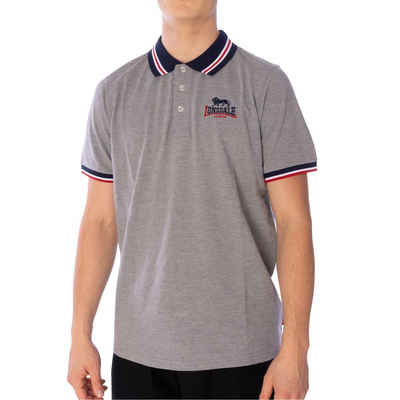Lonsdale Poloshirt Lonsdale Occumster Poloshirt Herren Shirt Marl Grey Navy Rot (1-tlg)