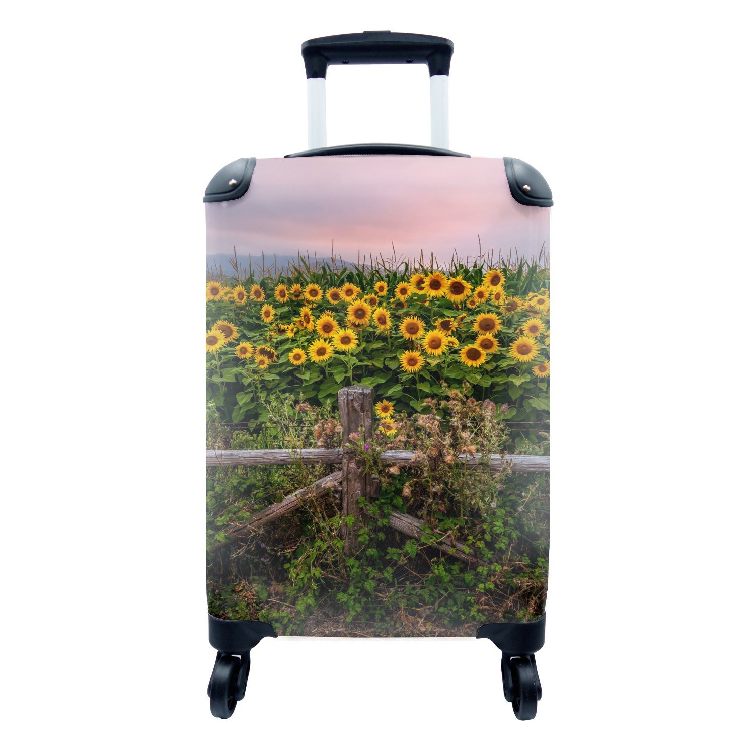 MuchoWow Handgepäckkoffer Sonnenblume - Blumen - Pflanzen, 4 Rollen, Reisetasche mit rollen, Handgepäck für Ferien, Trolley, Reisekoffer