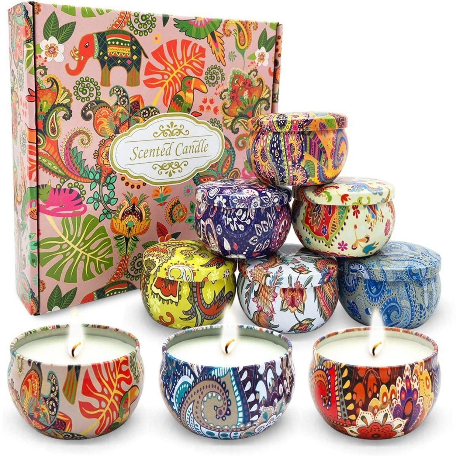 LuxusKollektion Duftkerze Duftkerzen Geschenkset 9er Set Sojawachs Aromatherapie