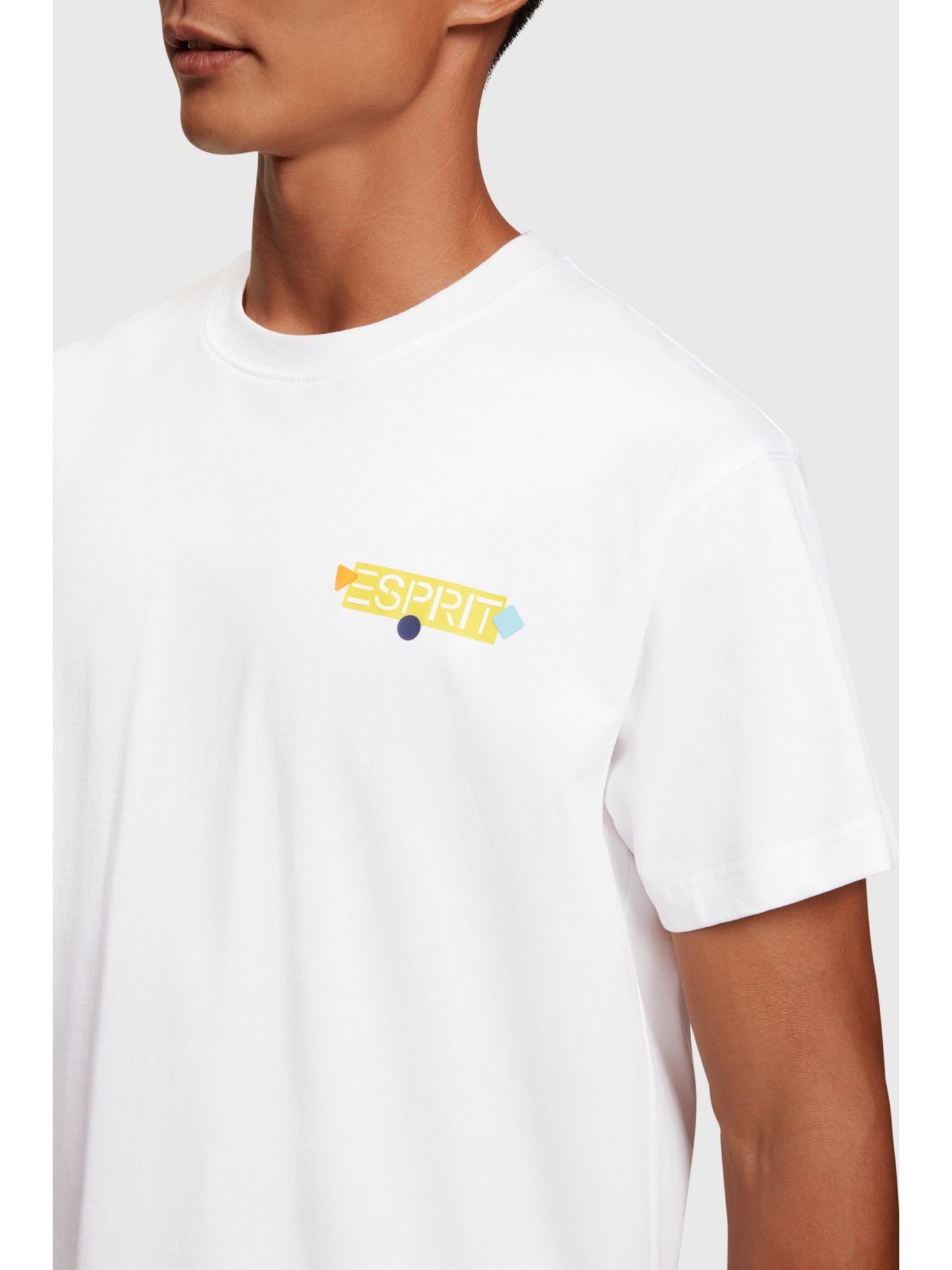 Esprit WHITE Yagi Grafik-Logo T-Shirt mit Archive T-Shirt (1-tlg)