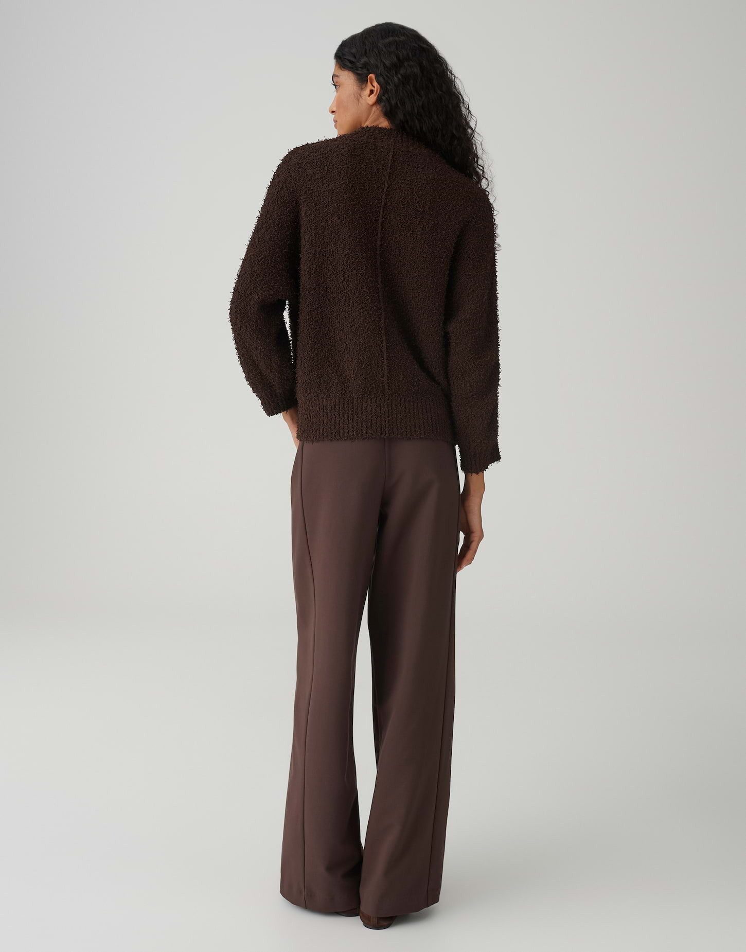 OPUS Strickpullover Punew aus flauschigem Effektgarn Regular Fit lockere Passform, schmal zulaufend, 3/4 Arm, weicher Griff