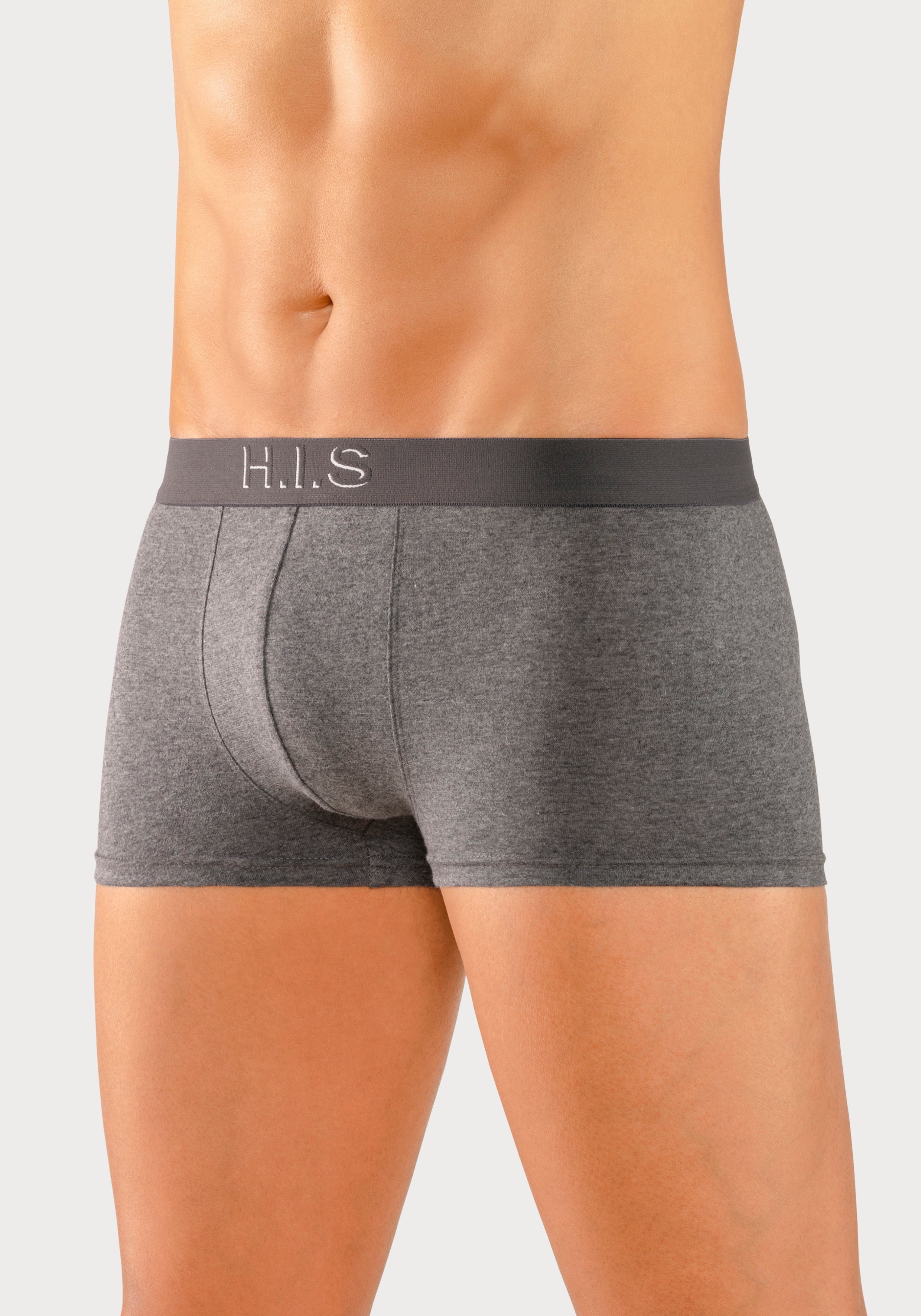 H.I.S Hipster (Packung, 5-St) knapp sitzende Boxershorts am Webbund mit Logoschriftzug mit 3D Effekt