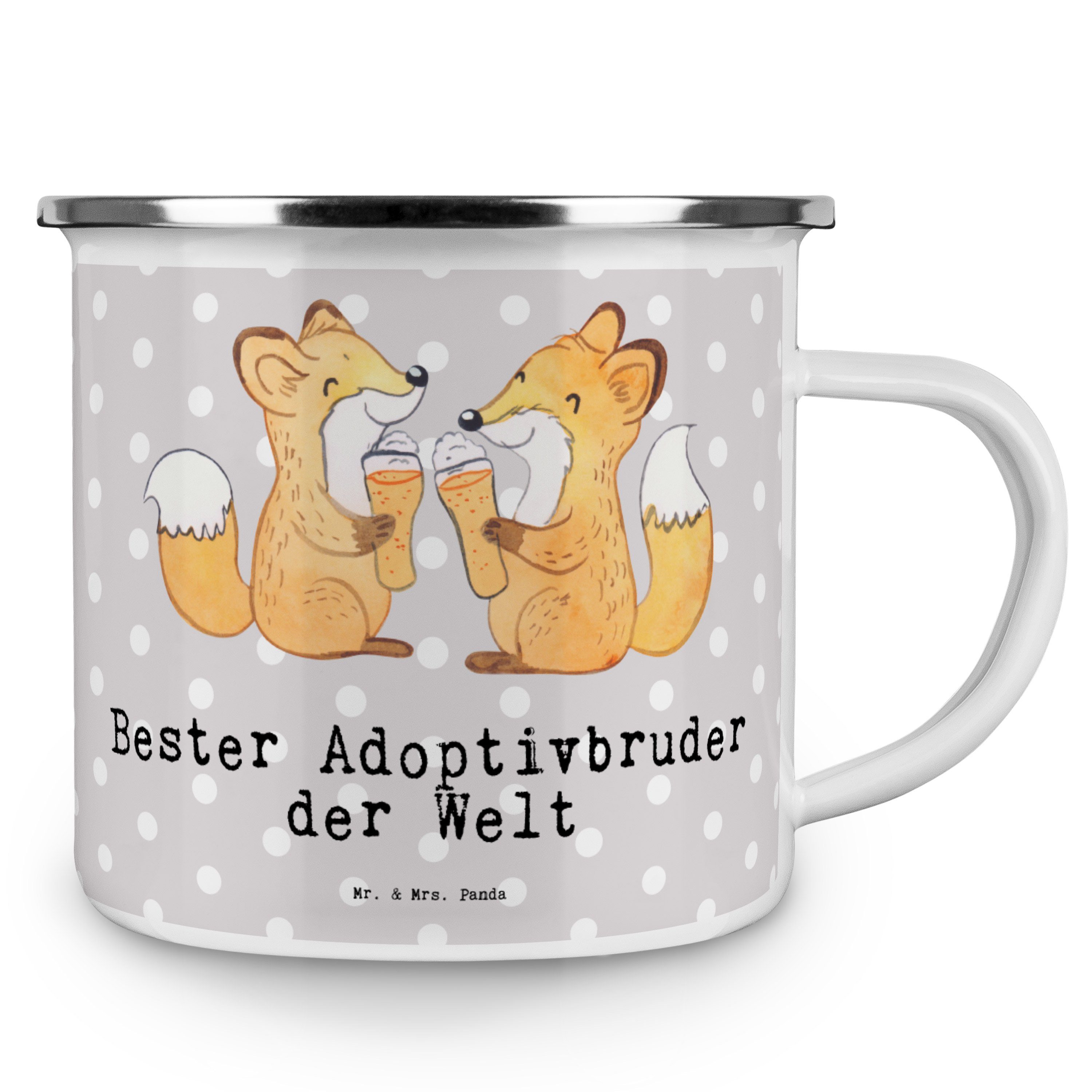 Pastell Welt Fuchs Mr. Metall, & Geschenk, Mrs. Emaille - Grau Adoptivbruder Bester der Becher Panda -