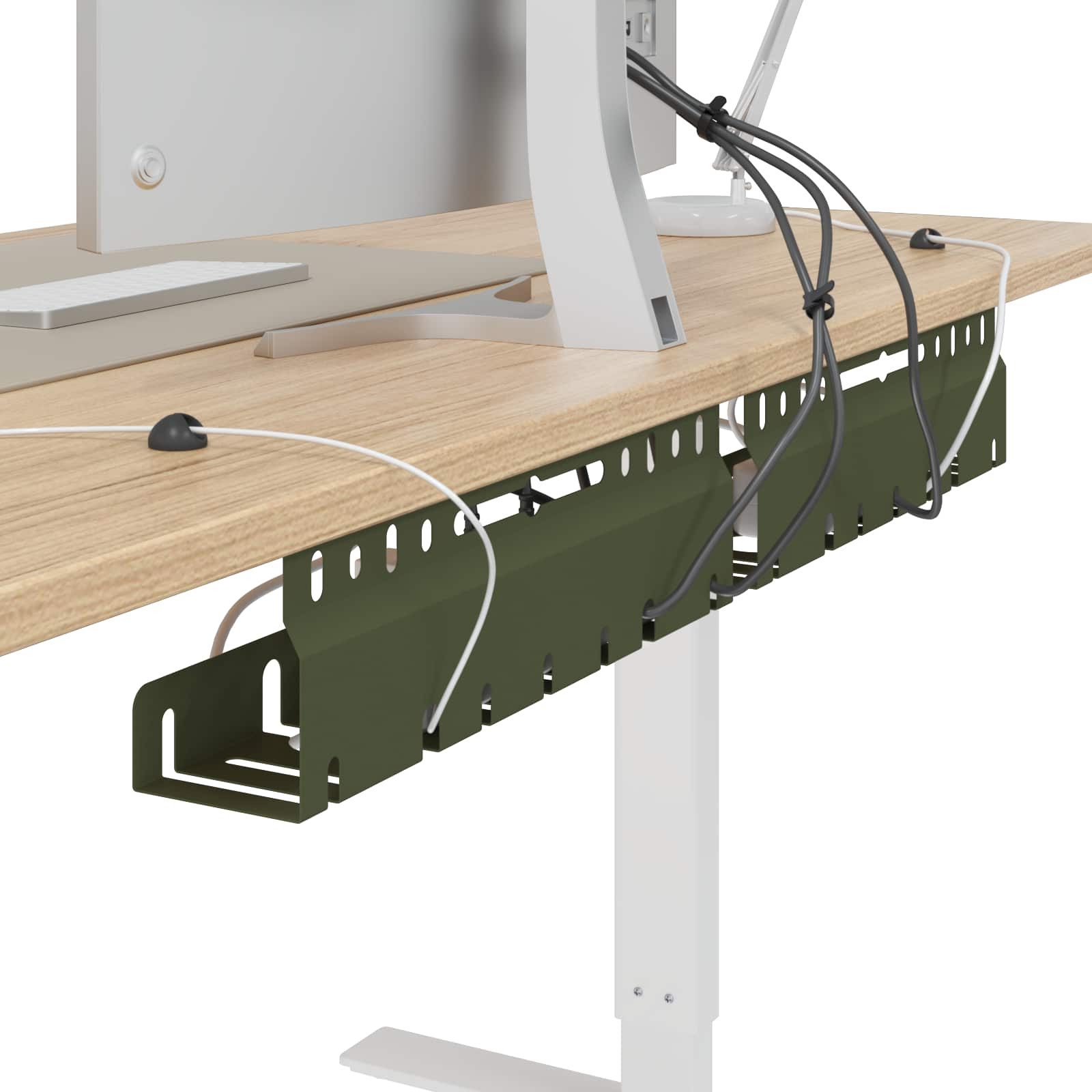 vidaXL Kabelzubehör Unter dem Schreibtisch Kabelmanagement Tray 2 Stk. Olivgrün, (2-tlg)