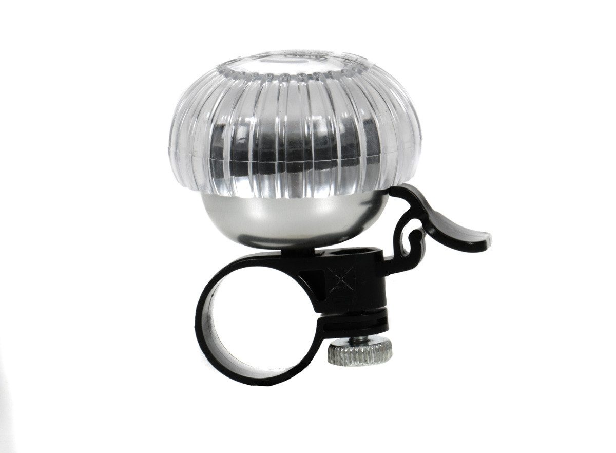 Dunlop Fahrradklingel für Lenkrad Ø von 21 - 22,5 mm, (2 Modi, 4-Farbwechsel, wetterfest) Fahrradklingel mit LED Beleuchtung