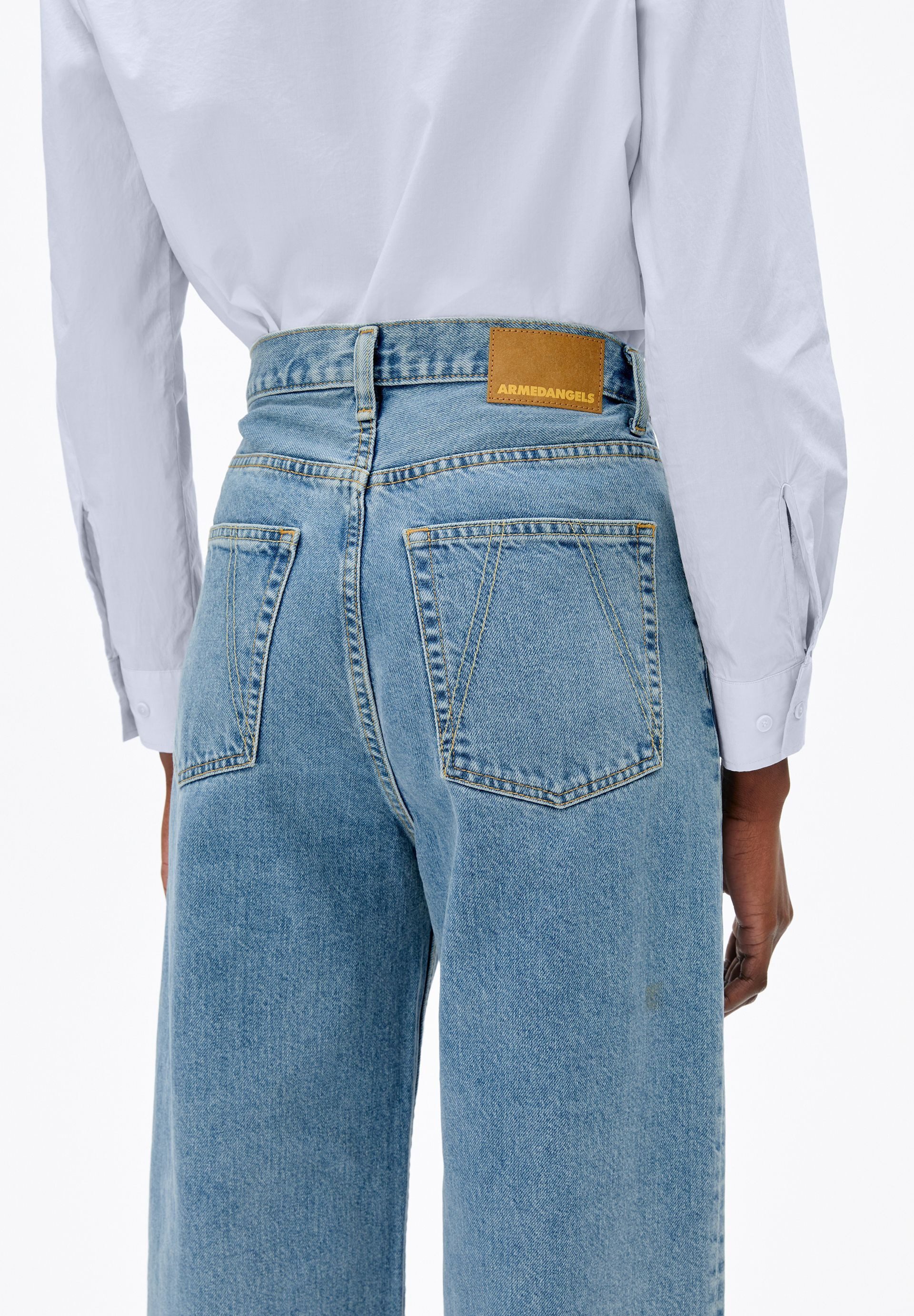 Armedangels Weite Jeans ENIJAA Wide Jeans recycelter Baumwolle (Non-Stretch, Regular Fit) High waist – Bild 3 von 5