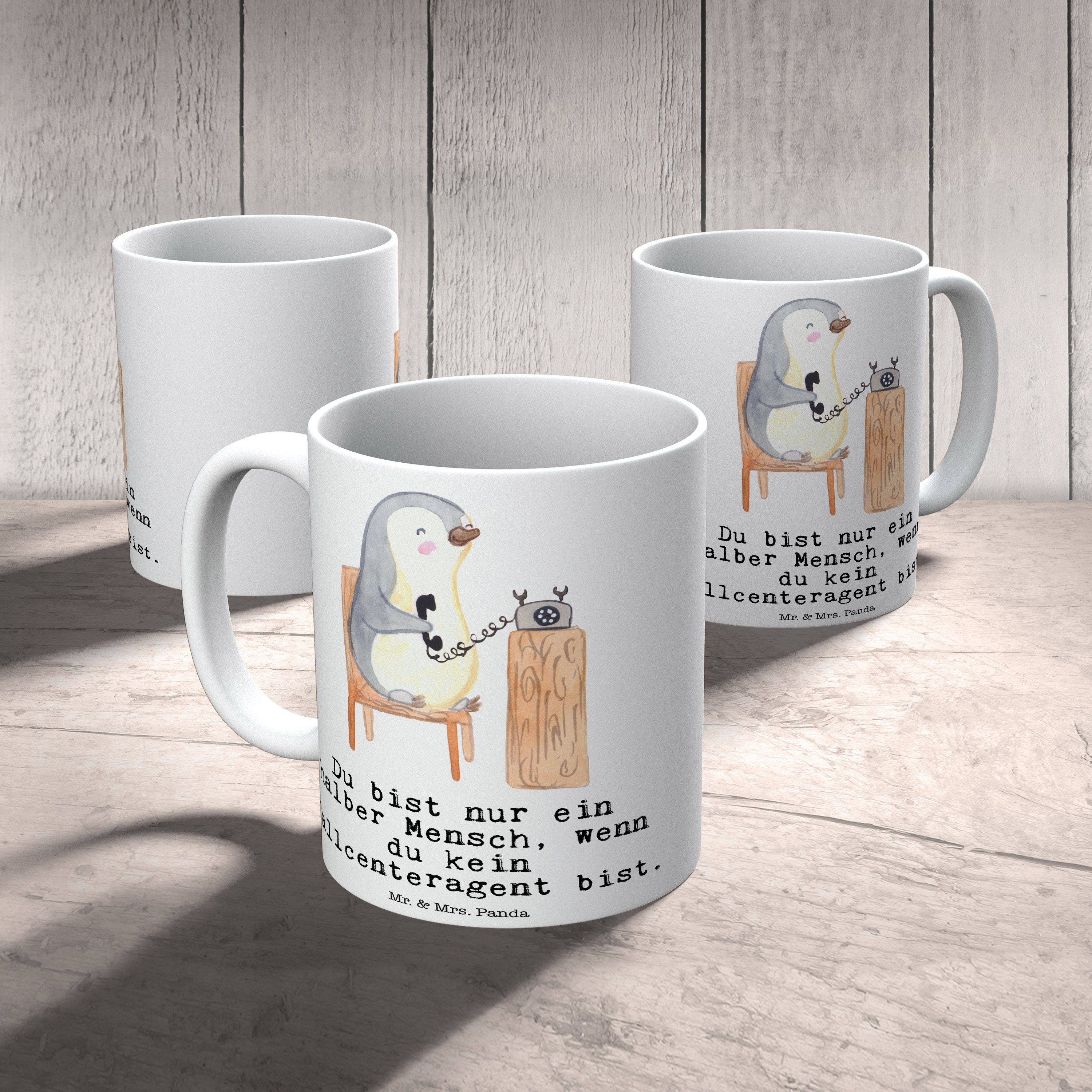- Weiß Arbeitskollege, - Mrs. Panda Keramik Tasse mit Geschenk, Mr. Callcenteragent & Kaffeebec, Herz