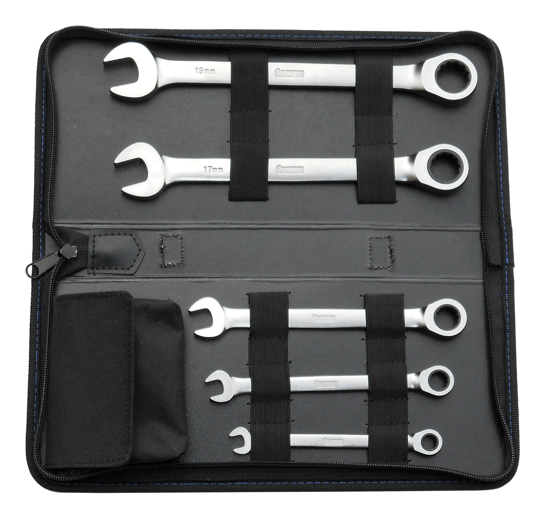 forum® Ratschenringschlüssel (9 St), Maulschlüssel-Satz mit Ringratsche 9tlg. gerade 8-19 mm