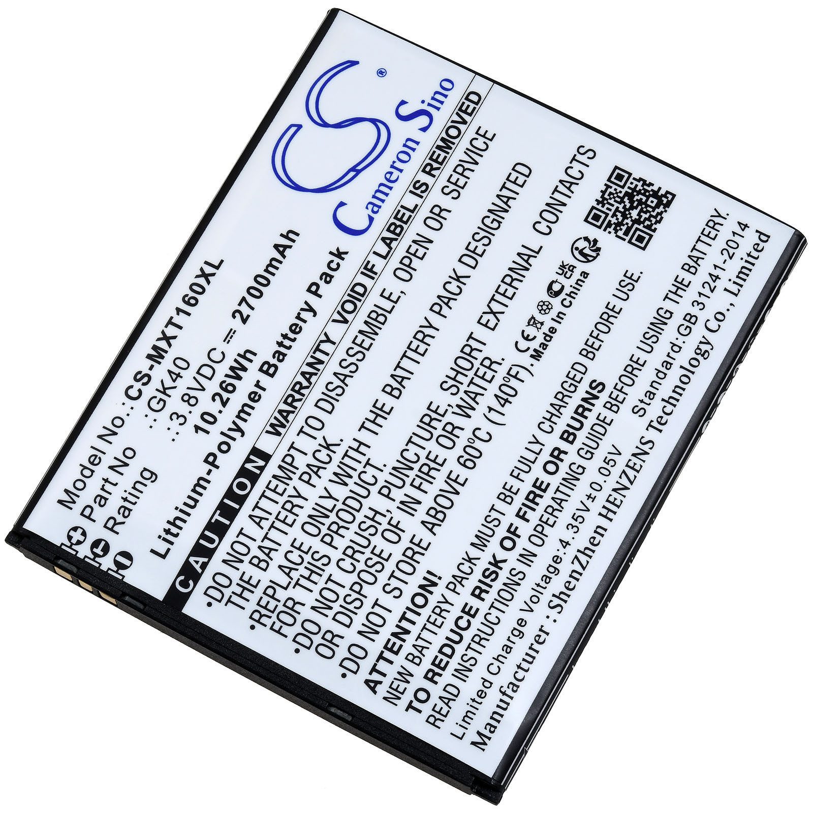Powery Akku für Motorola Typ GK40 Smartphone-Akku 2700 mAh (3.8 V)