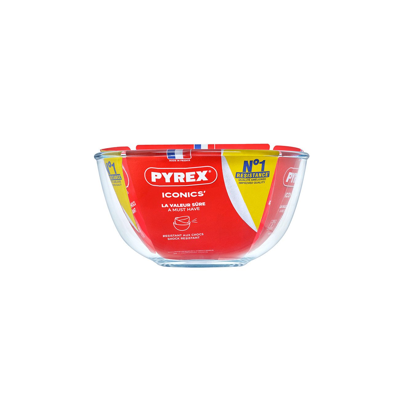 PYREX Aufbewahrungsschüssel Backset, Borosilikatglas, (Aufbewahrungsschalen-Set, 3-tlg., Messbecher, Rührschüssel & Tarteform), hitzebeständig, mikrowellengeeignet, gefriergeeignet