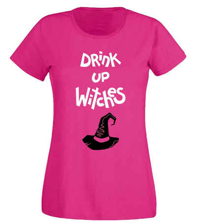 G-graphics T-Shirt Damen T-Shirt - Drink up Witches Slim-fit, mit trendigem Frontprint, Aufdruck auf der Vorderseite, Spruch/Sprüche/Print/Motiv, für jung & alt