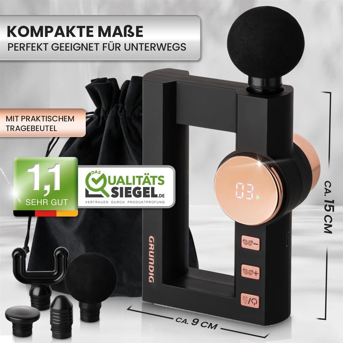 Grundig Massagepistole Massagepistole Massagegerät Massagegun kompakt