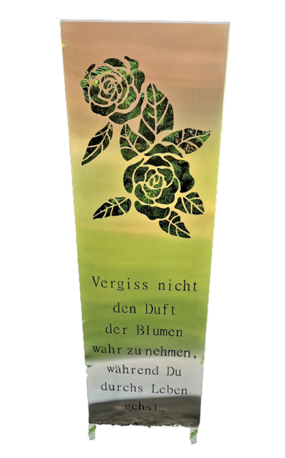 Jürgen Bocker - Gartenambiente Gartenstecker Gartenstecker "Blume" 120 cm Beetstecker aus Edelstahl matt
