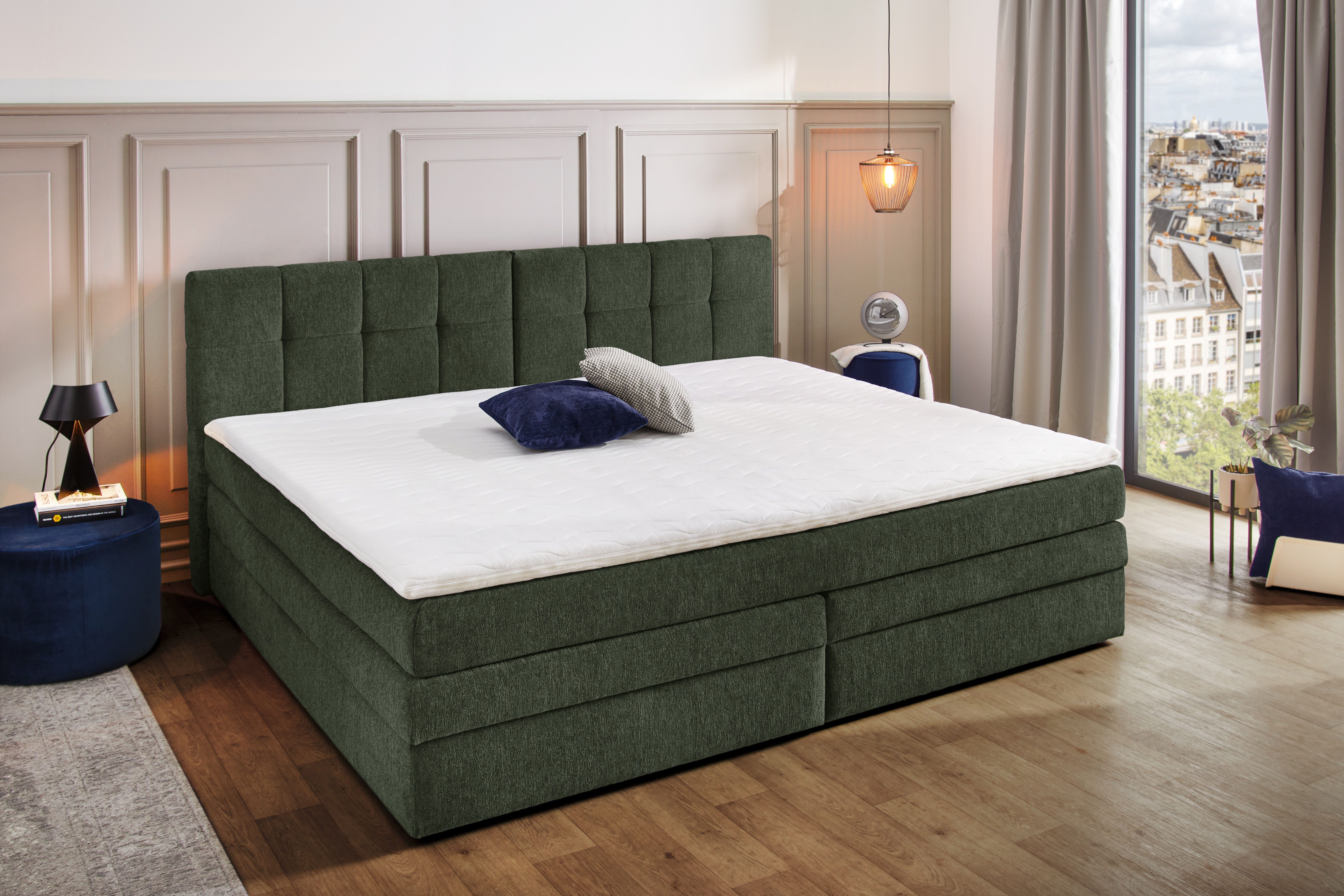 Jockenhöfer Gruppe Boxspringbett Casa Grande in der Breite 240cm, Familienbett mit riesigem Bettkasten, 7-Zonen-TTFK-Matratze, KS-Topper, verschiedene Härtegrade wählbar