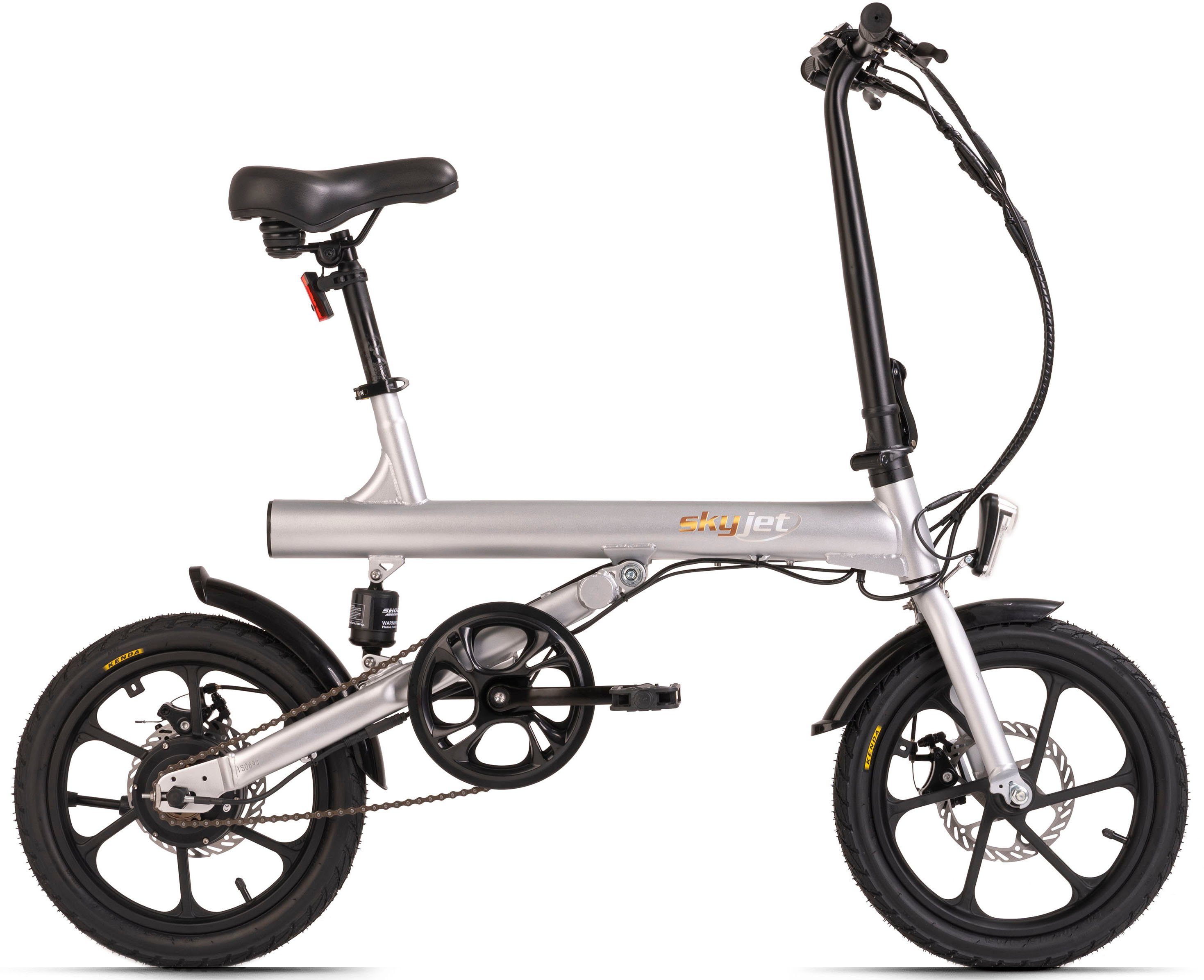 skyjet E-Bike 1S, 1 Gang, Heckmotor, 270 Wh Akku, Pedelec, Elektrofahrrad für Damen u. Herren, Klapprad